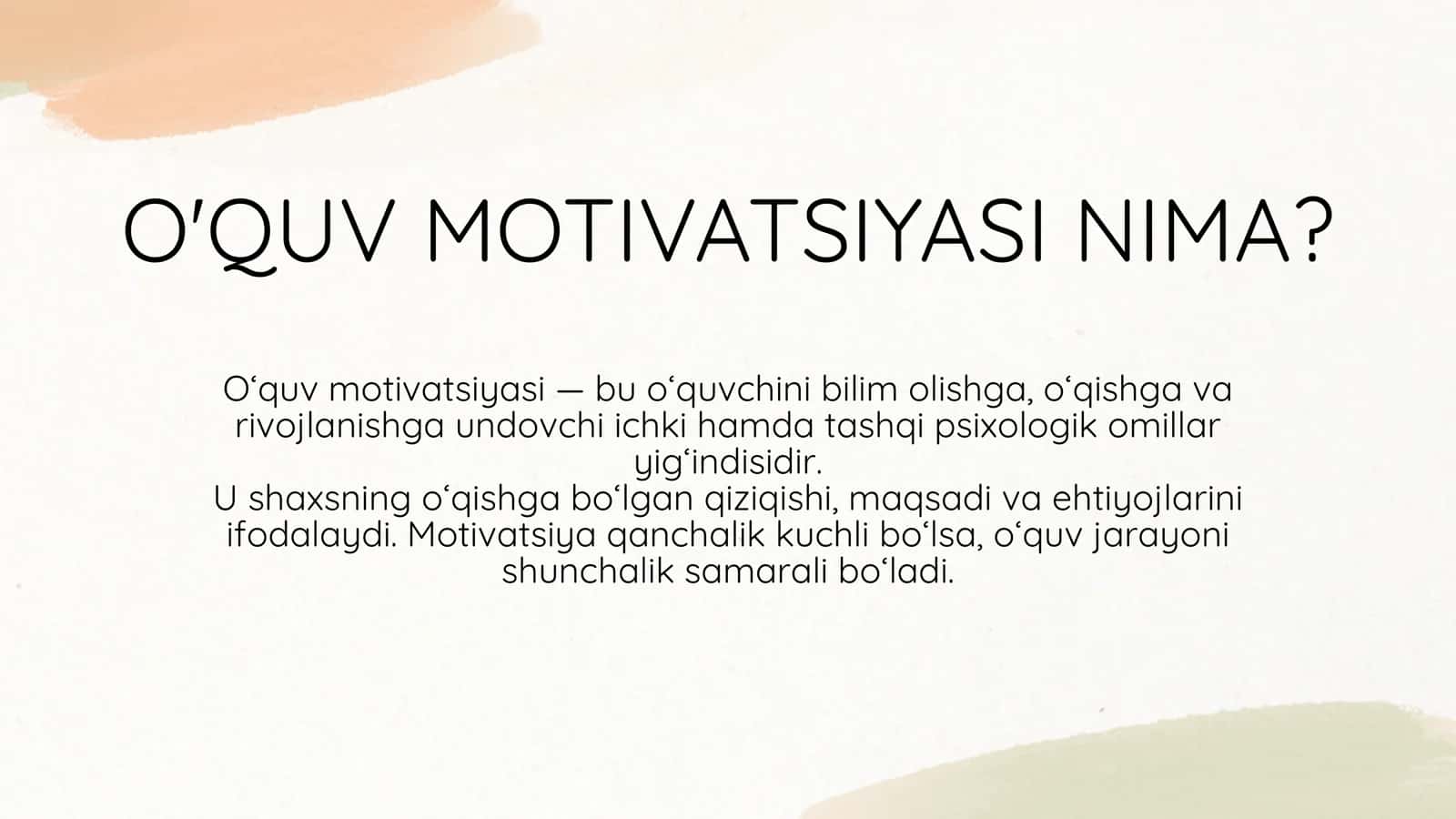 O'quv motivatsiyasi va tayyorgarlik 3