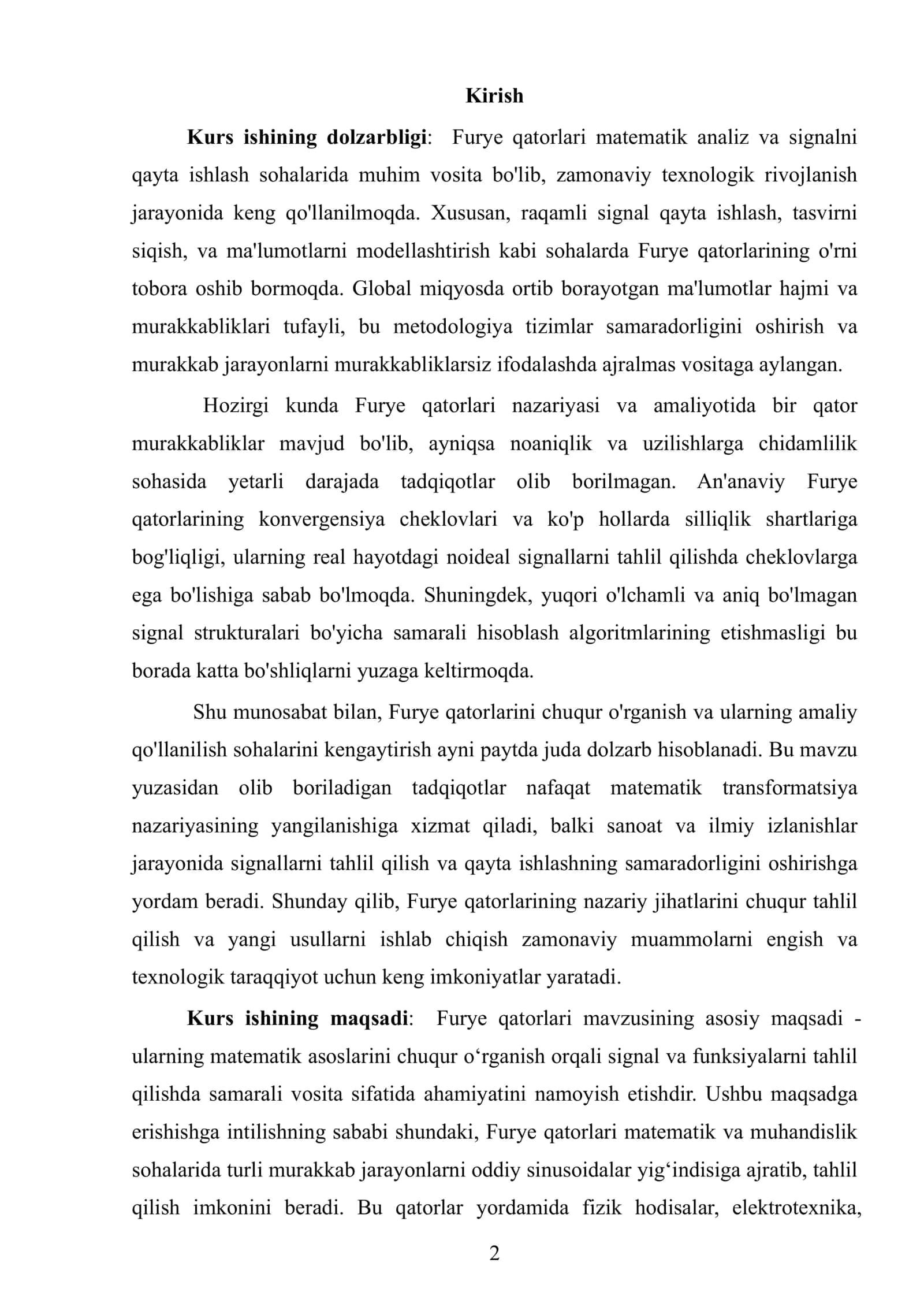 "Furye qatorlari" kurs ishi 3