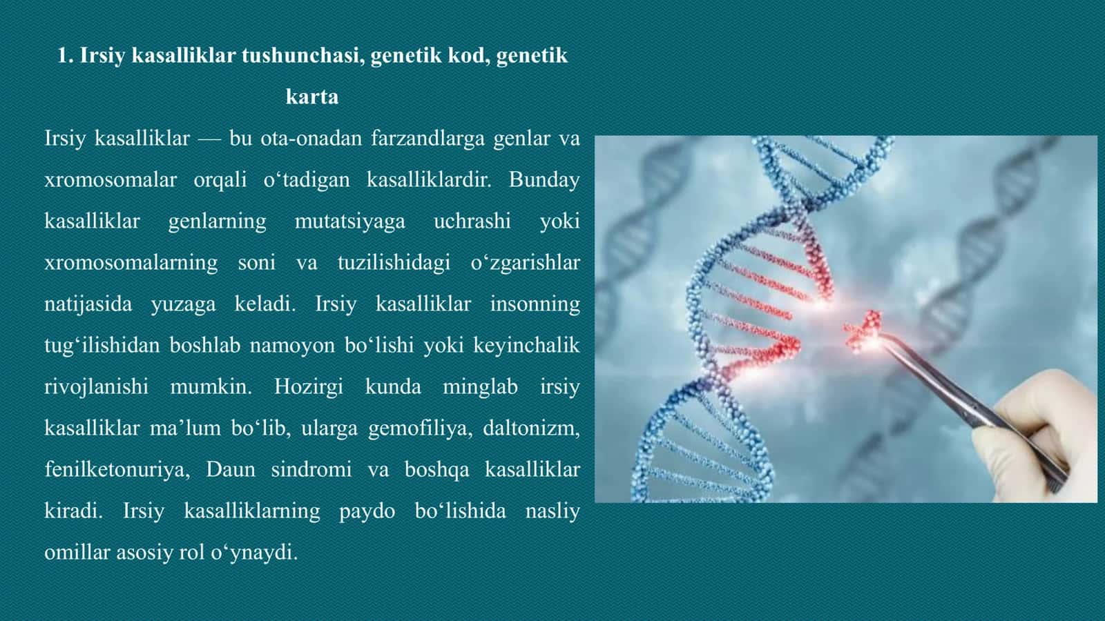GENETIK KASALLIKLAR. GENETIK KOD 3