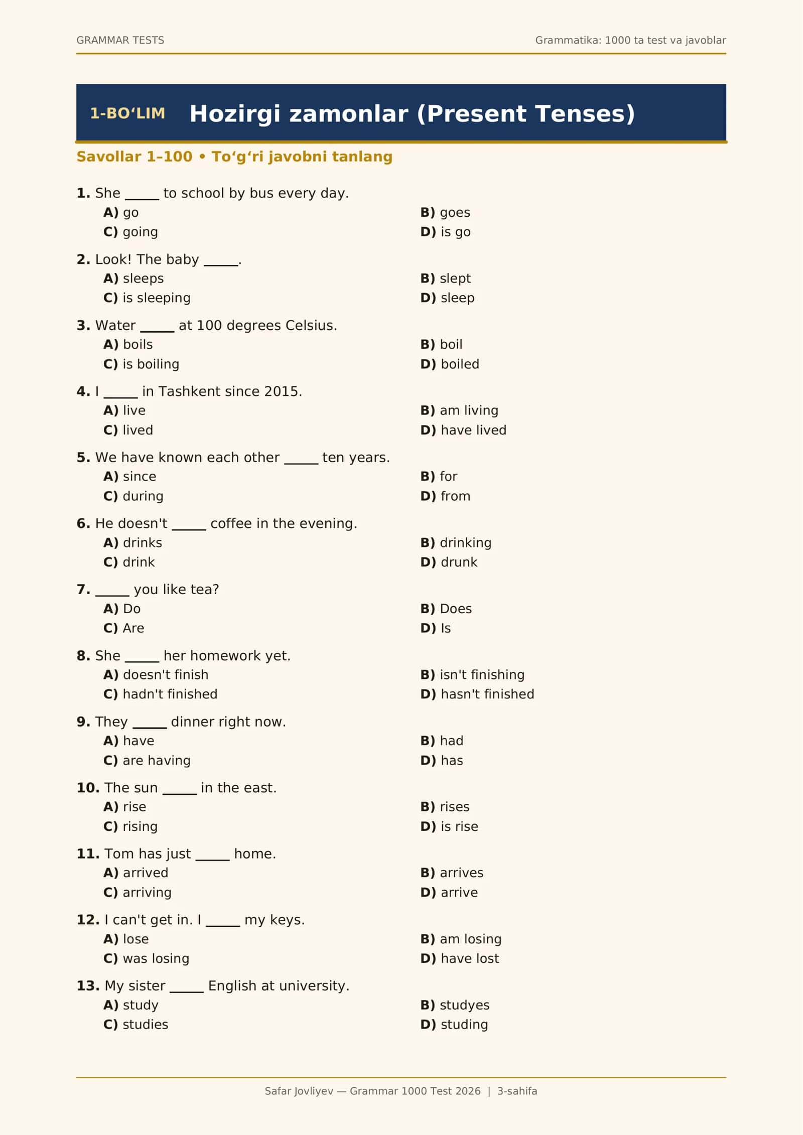 Grammar 1000 Test 2026 3