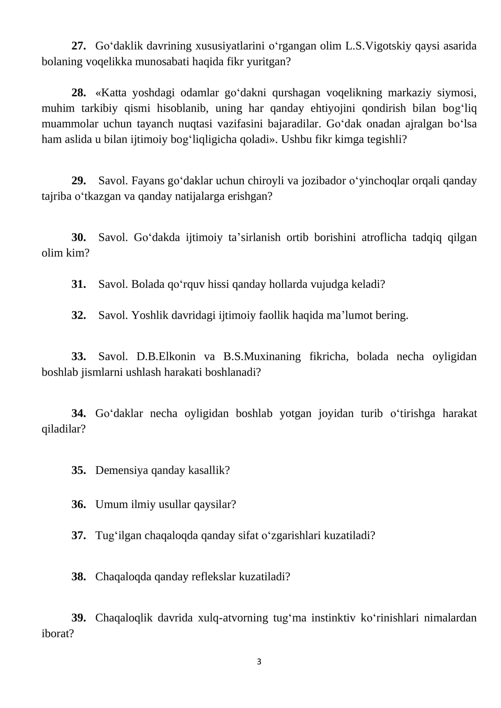Umumiy psixologiyadan 300 ta savol va javoblar jamlanmasi 3
