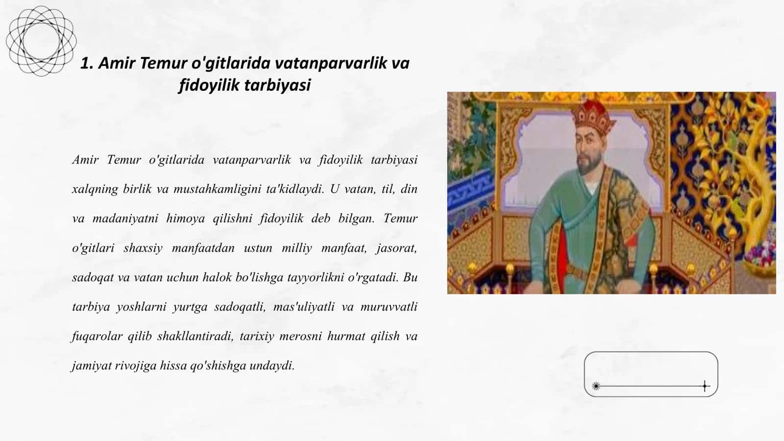 Amir Temur o'gitlarining tarbiyaviy ahamiyati 3