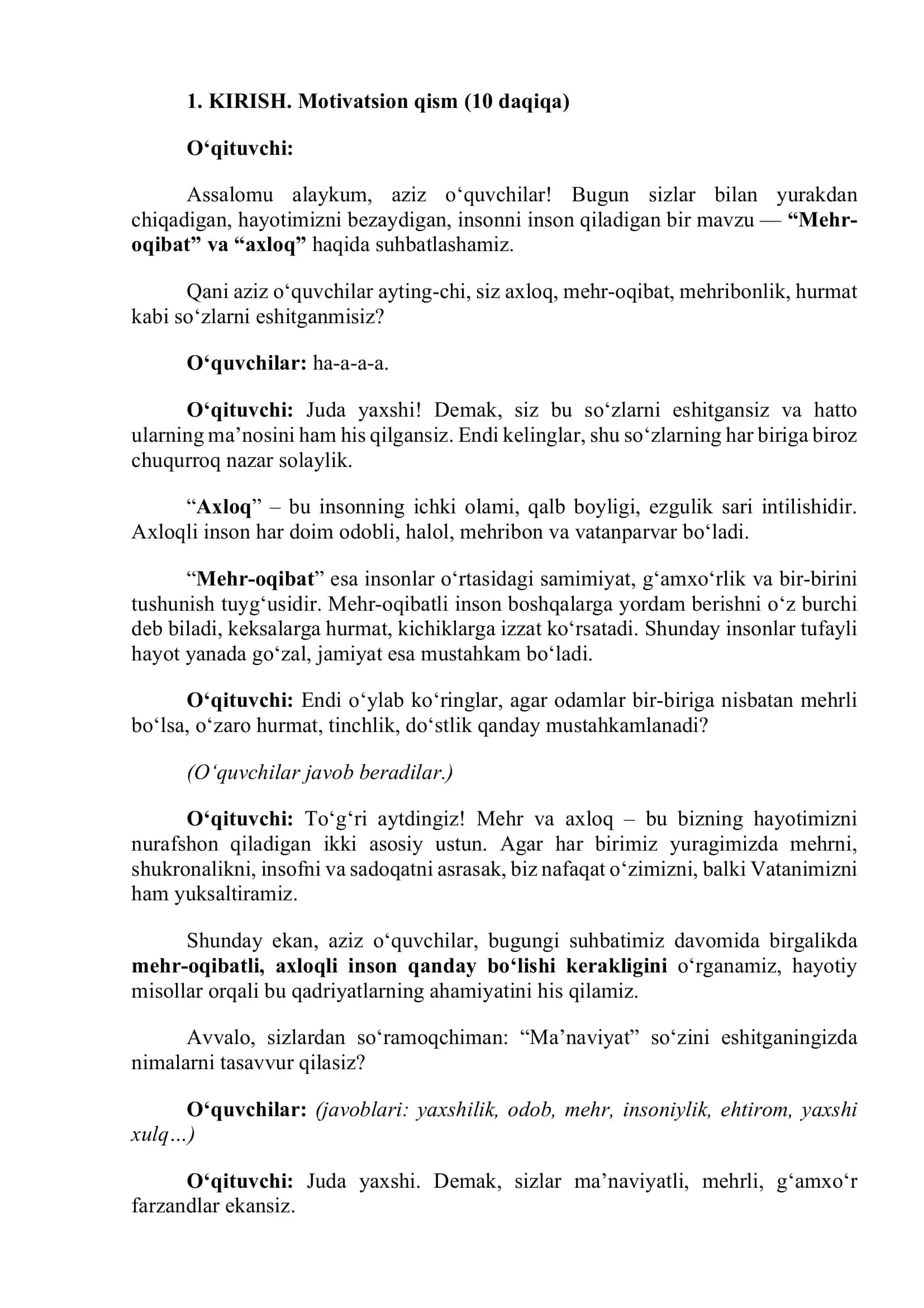 “Kelajak soati” darsining 5-8-sinflar uchun mashg‘ulot ssenariysi 3