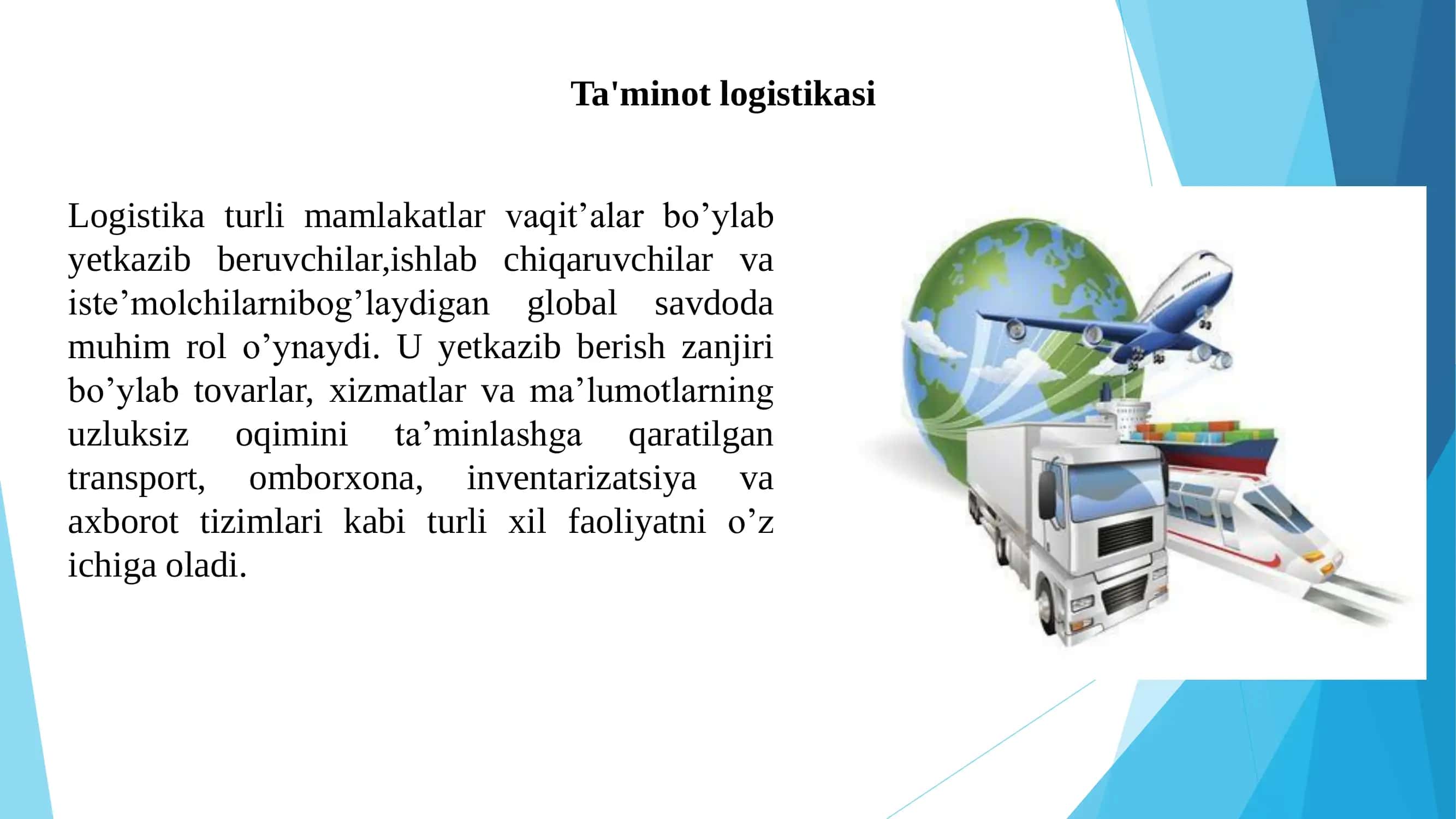 Ta'minot, Taqsimot va Omborlar Logistikasi 3