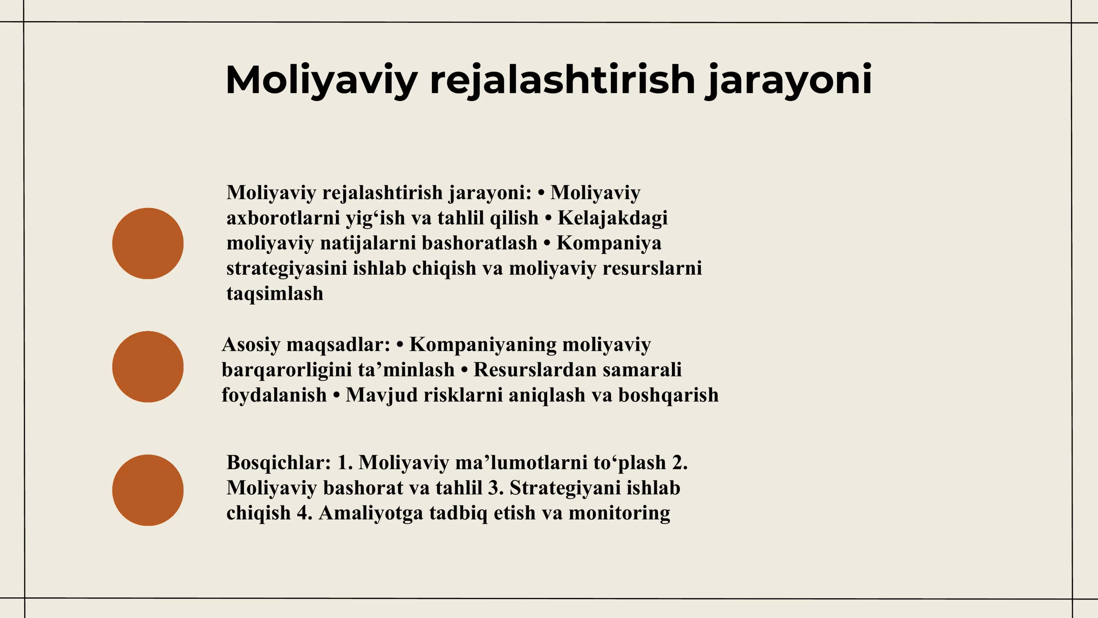 Moliyaviy rejalashtirish jarayoni 3