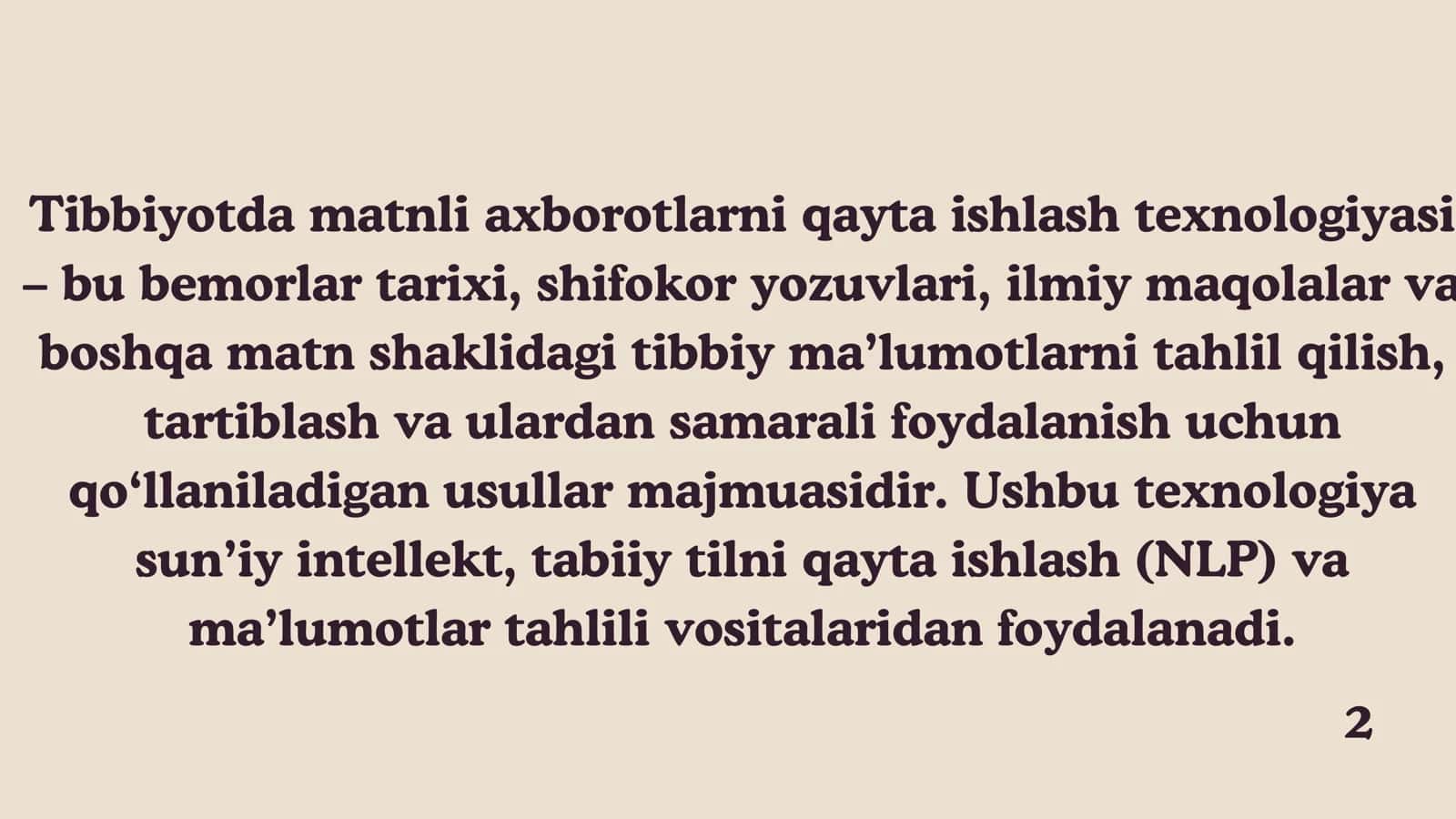 Tibbiyotda matnli axborotlarni qayta ishlash texnalogiyasi 3