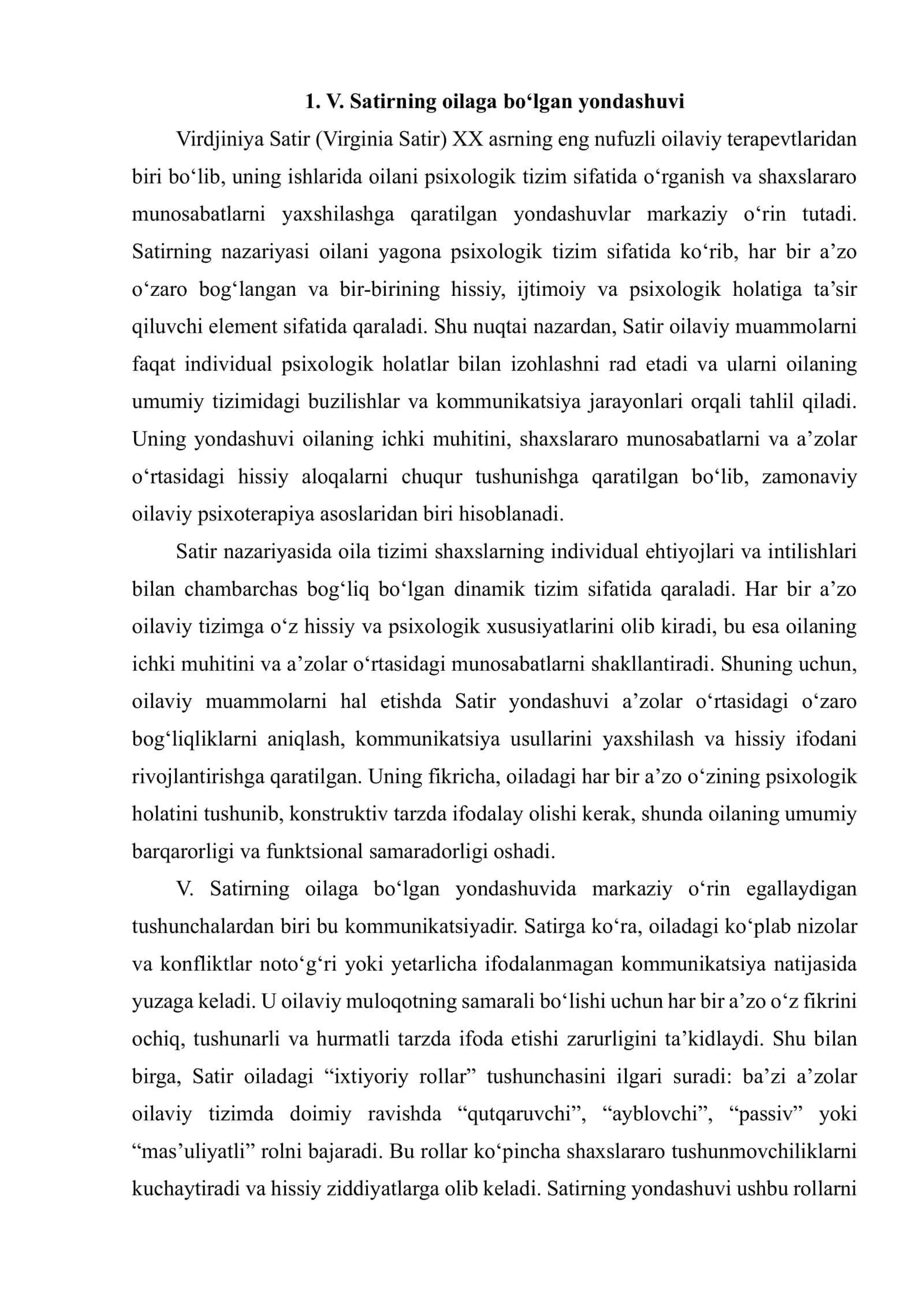 V.SATIR BO‘YICHA OILANING FUNKSIONAL XUSUSIYATLARI 3