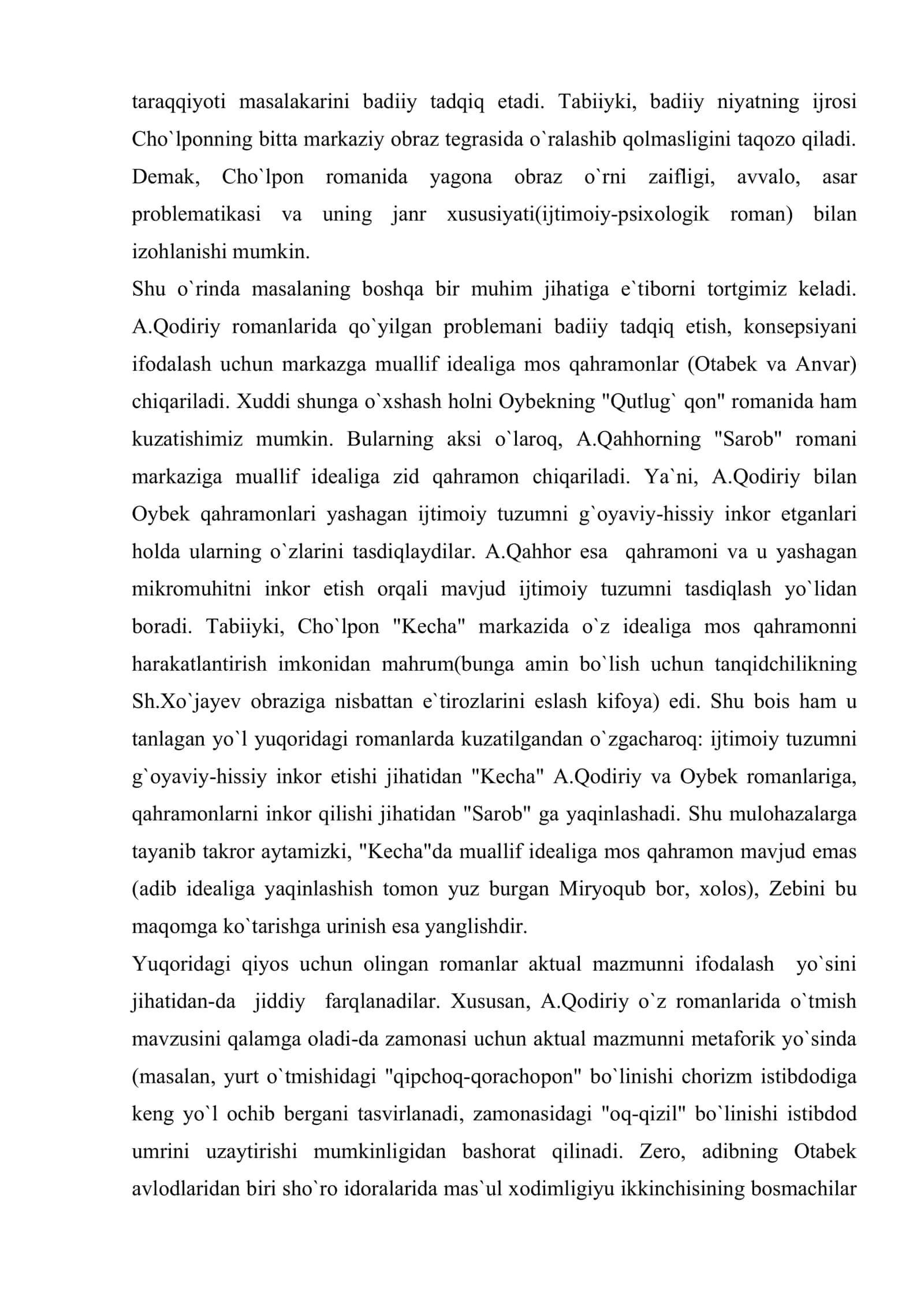 «Kecha» ning kompozitsion butunligi masalasiga doir 3