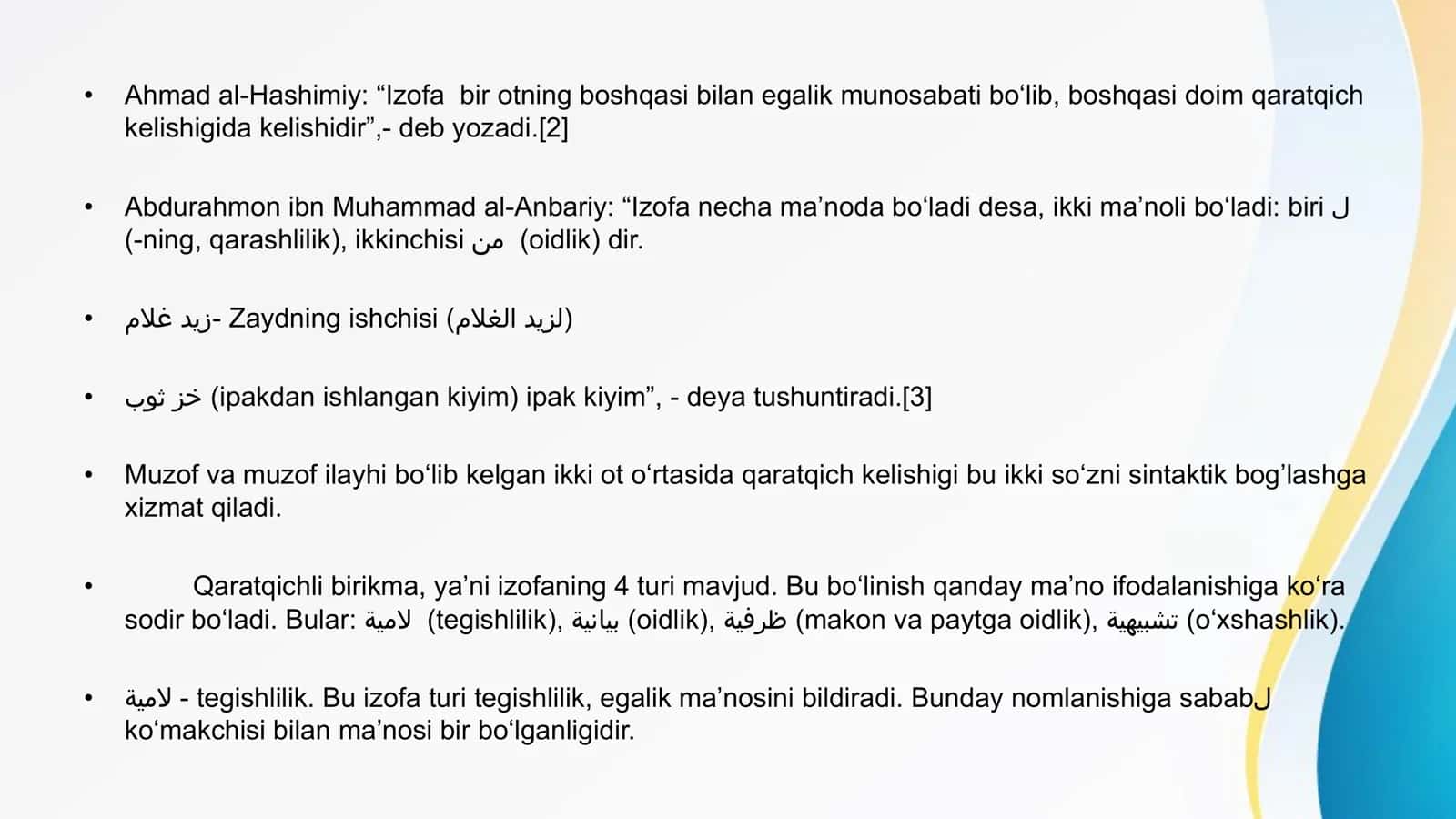 O'ZBEK TILI TA'RIXI FANIDAN TAYYORLAGAN TAQDIMOTI 3