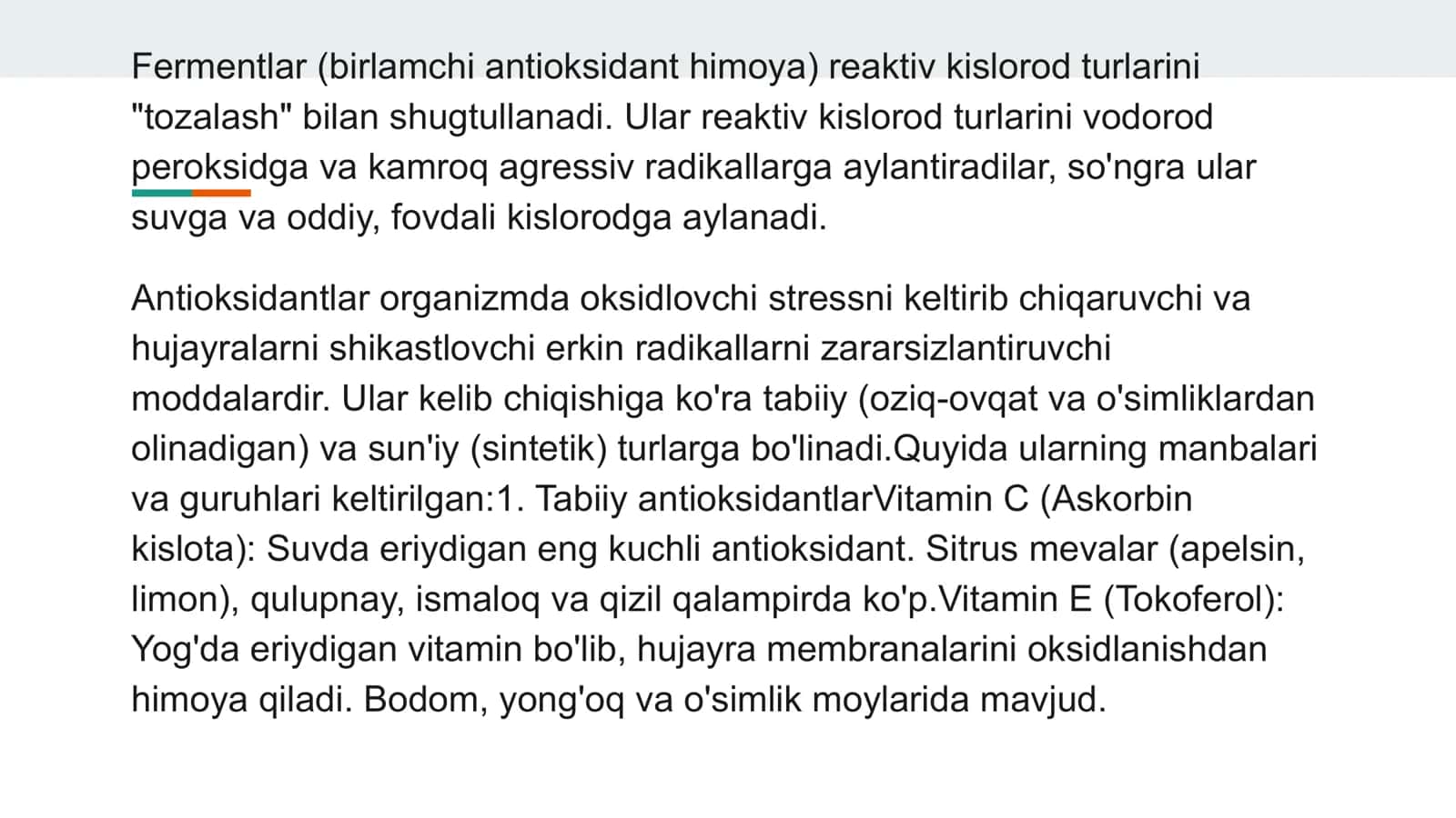 Antioksidantlar, ularning tibbiyotda qo‘llanilishi 3