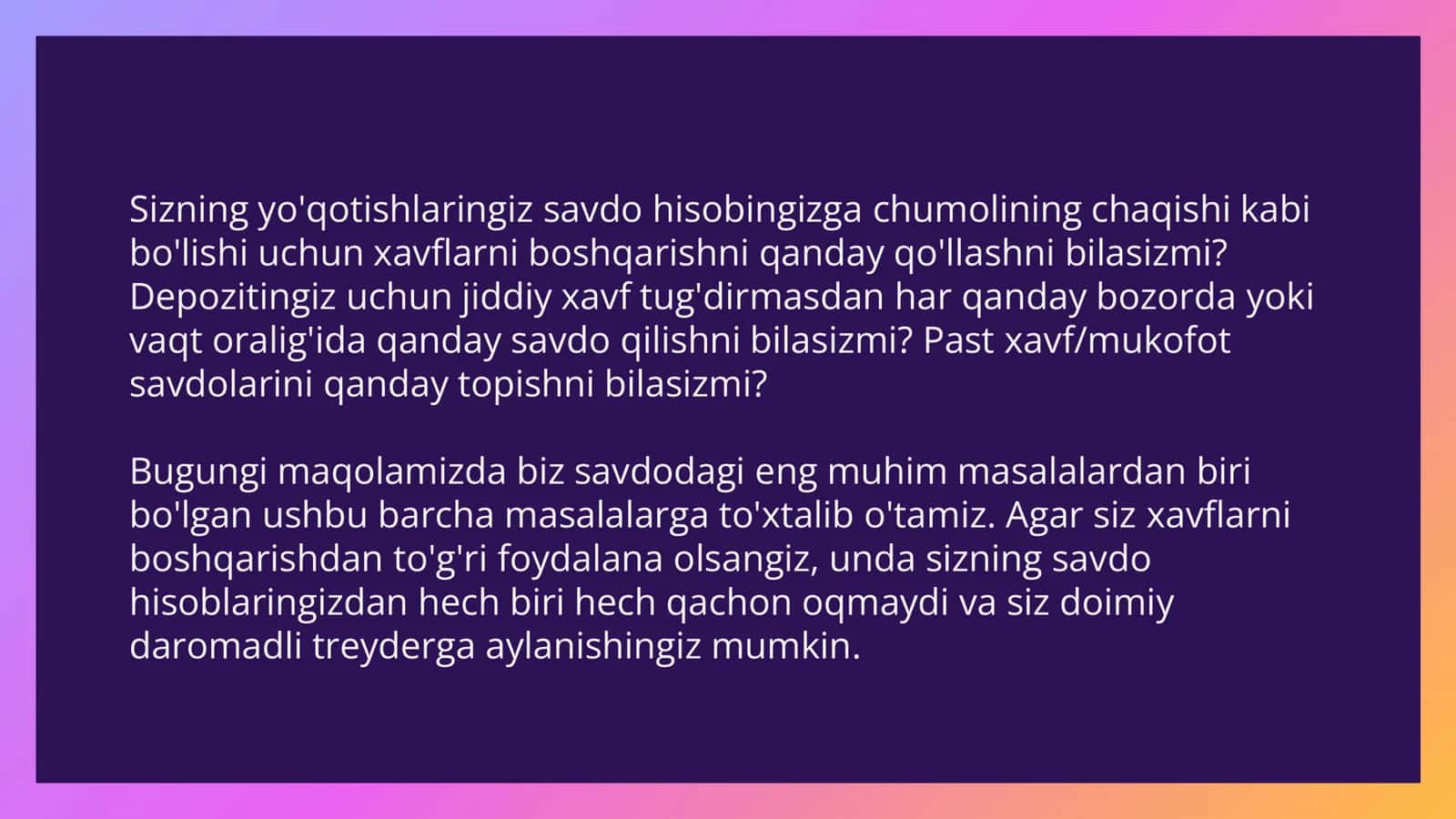 XAVFLARNI BOSHQARISH 3