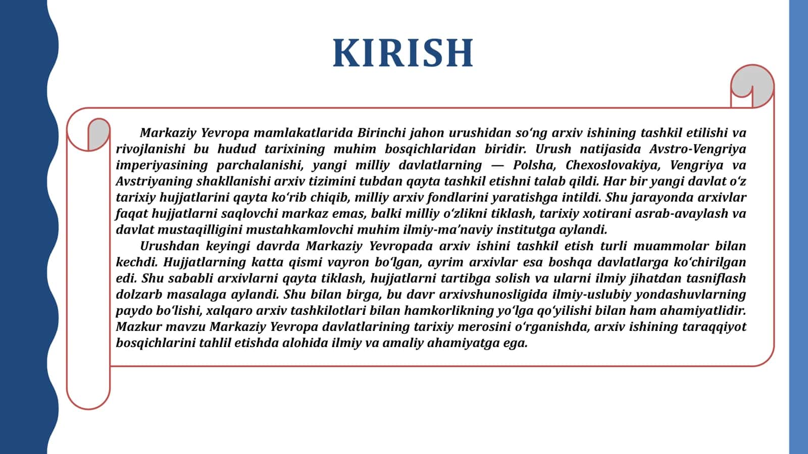 MARKAZIY YEVROPA MAMLAKATLARIDA BIRINCHI JAHON URUSHIDAN SONG ARXIV ISHI 3