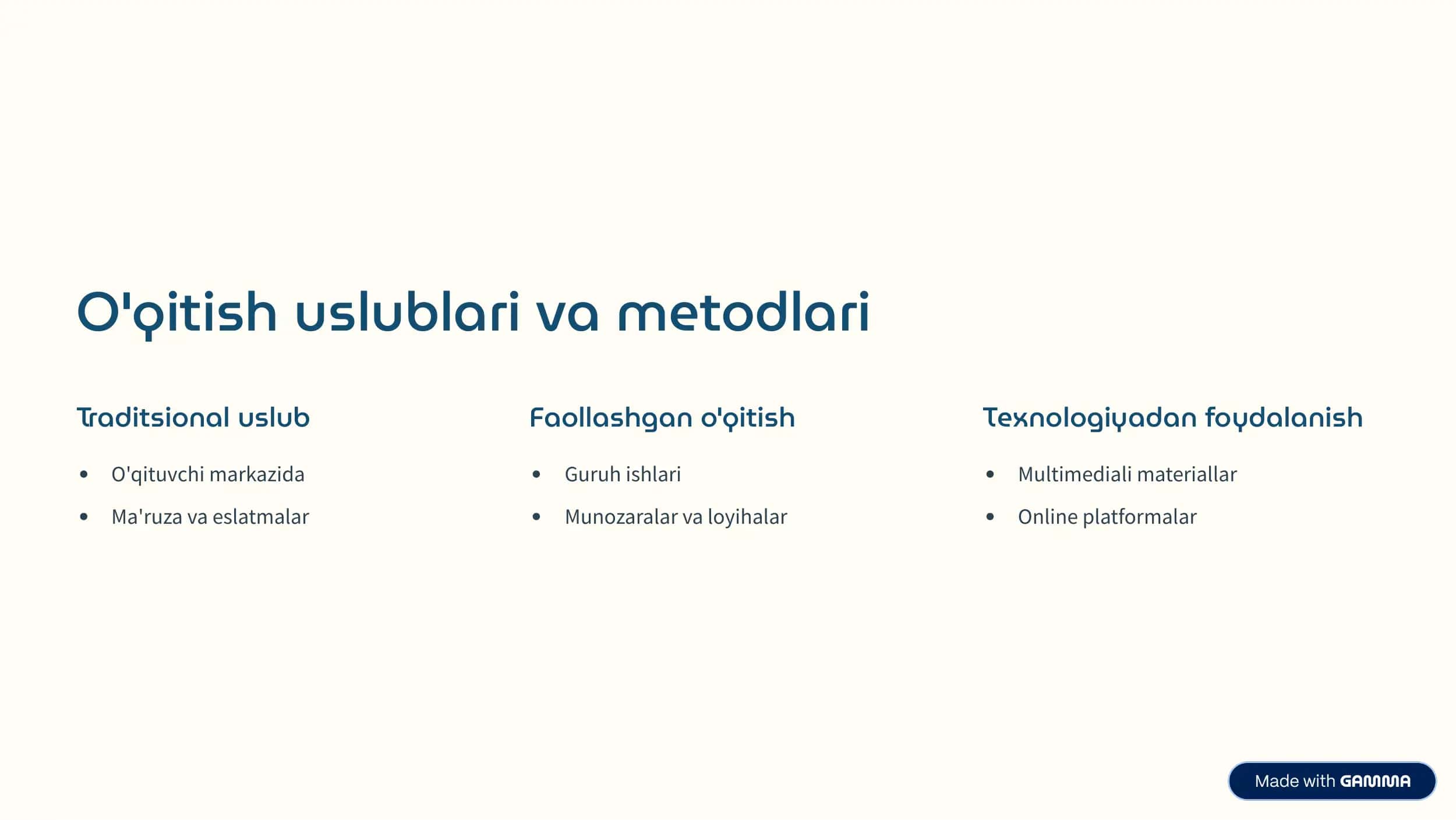 Ta'lim va o'qitish mazmuni 3