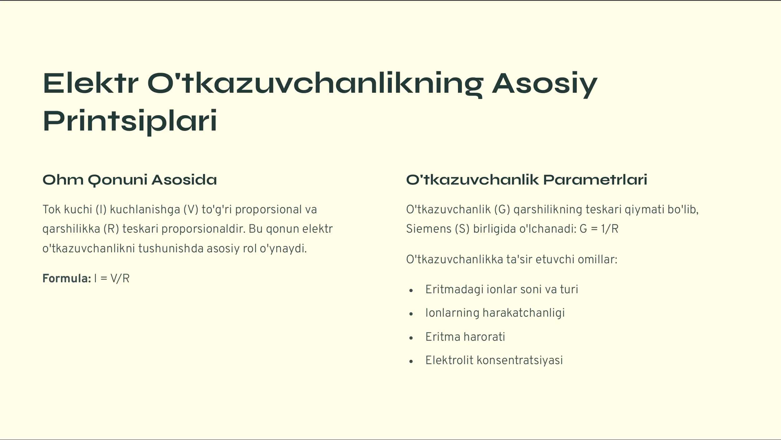 Konduktometriya: Kimyo va Tibbiyotda 3