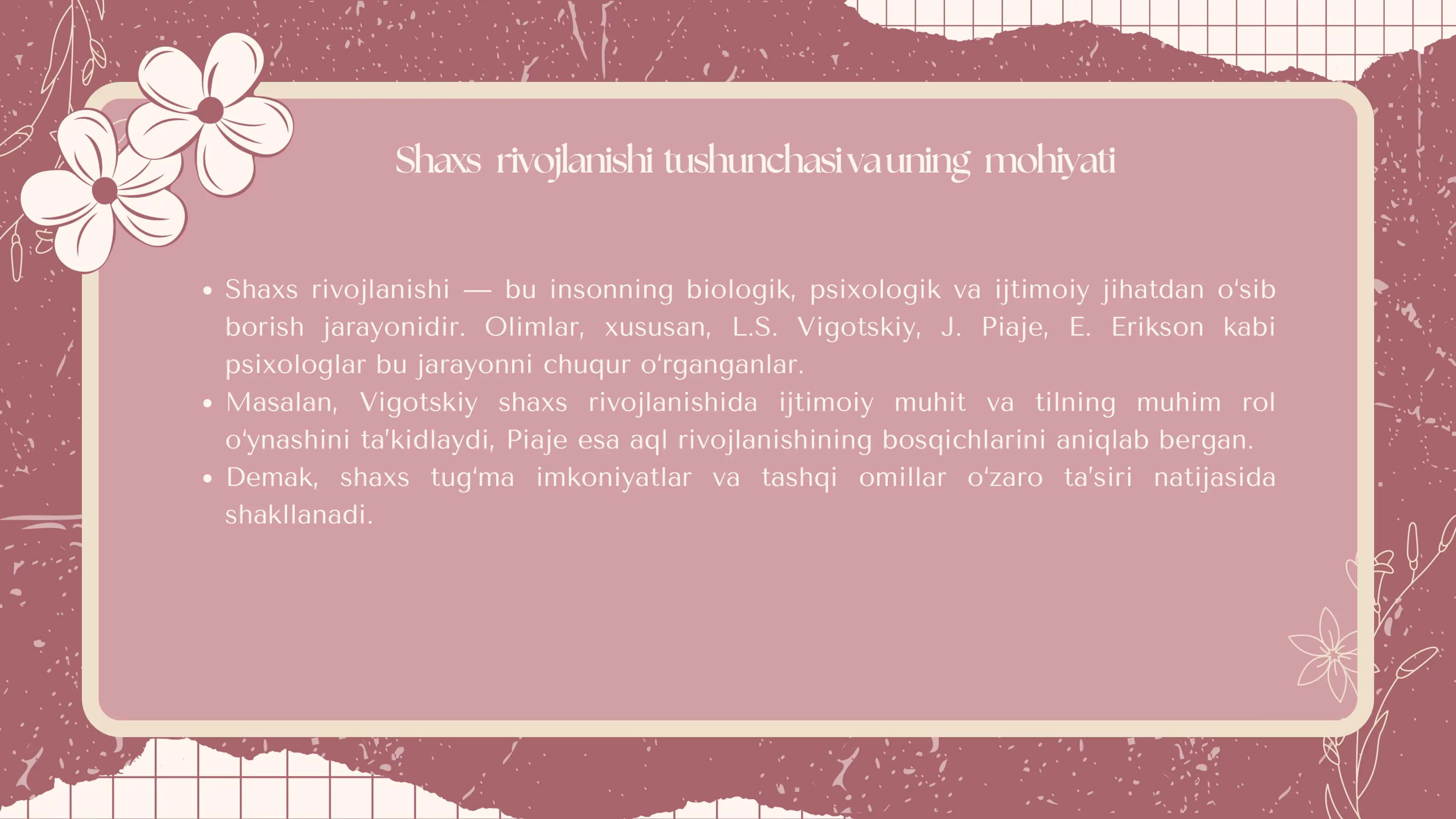 Shaxsiy rivojlanish 3