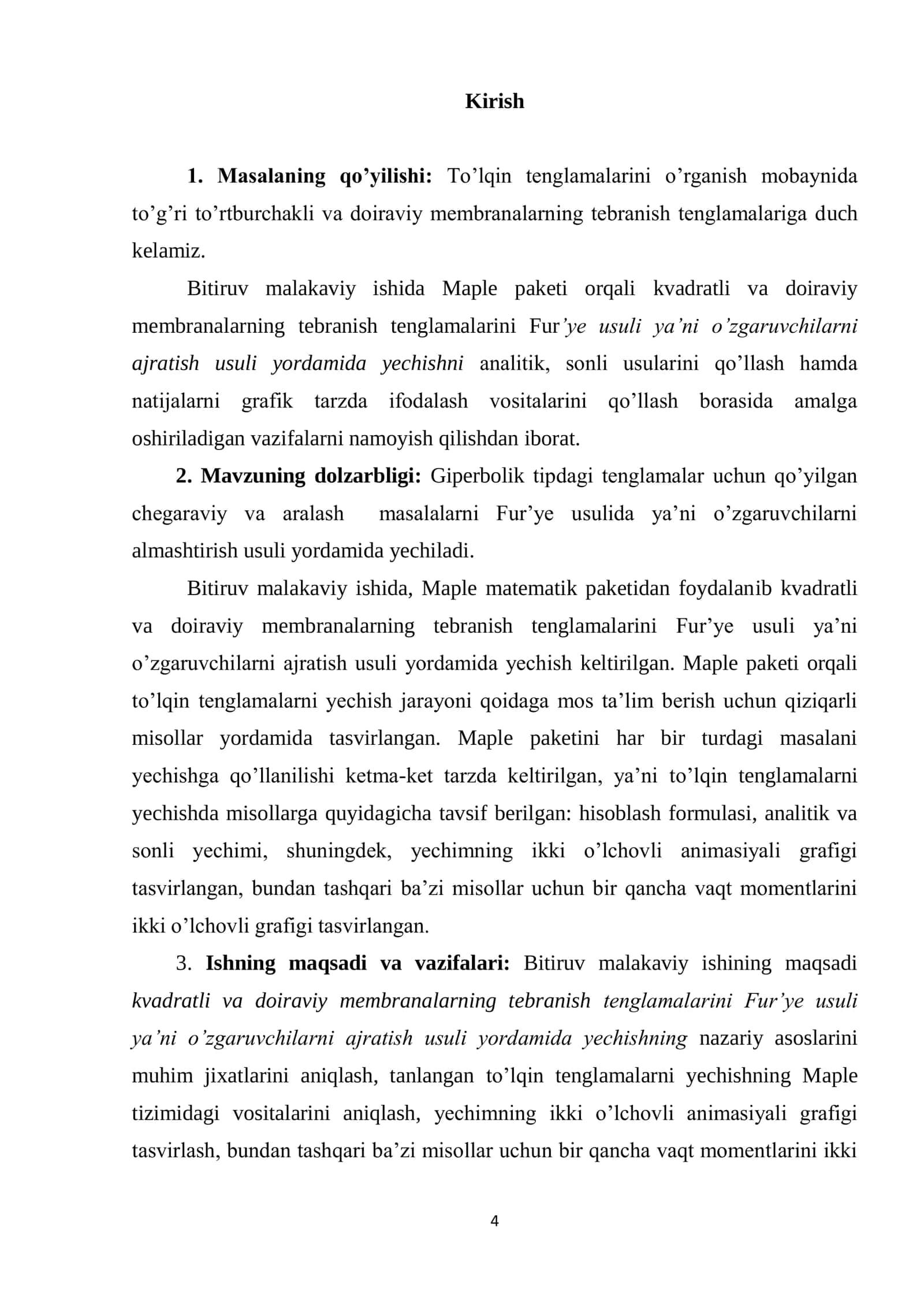 TO’LQIN TENGLAMASINI MAPLE PAKETI YORDAMIDA YECHISH 3