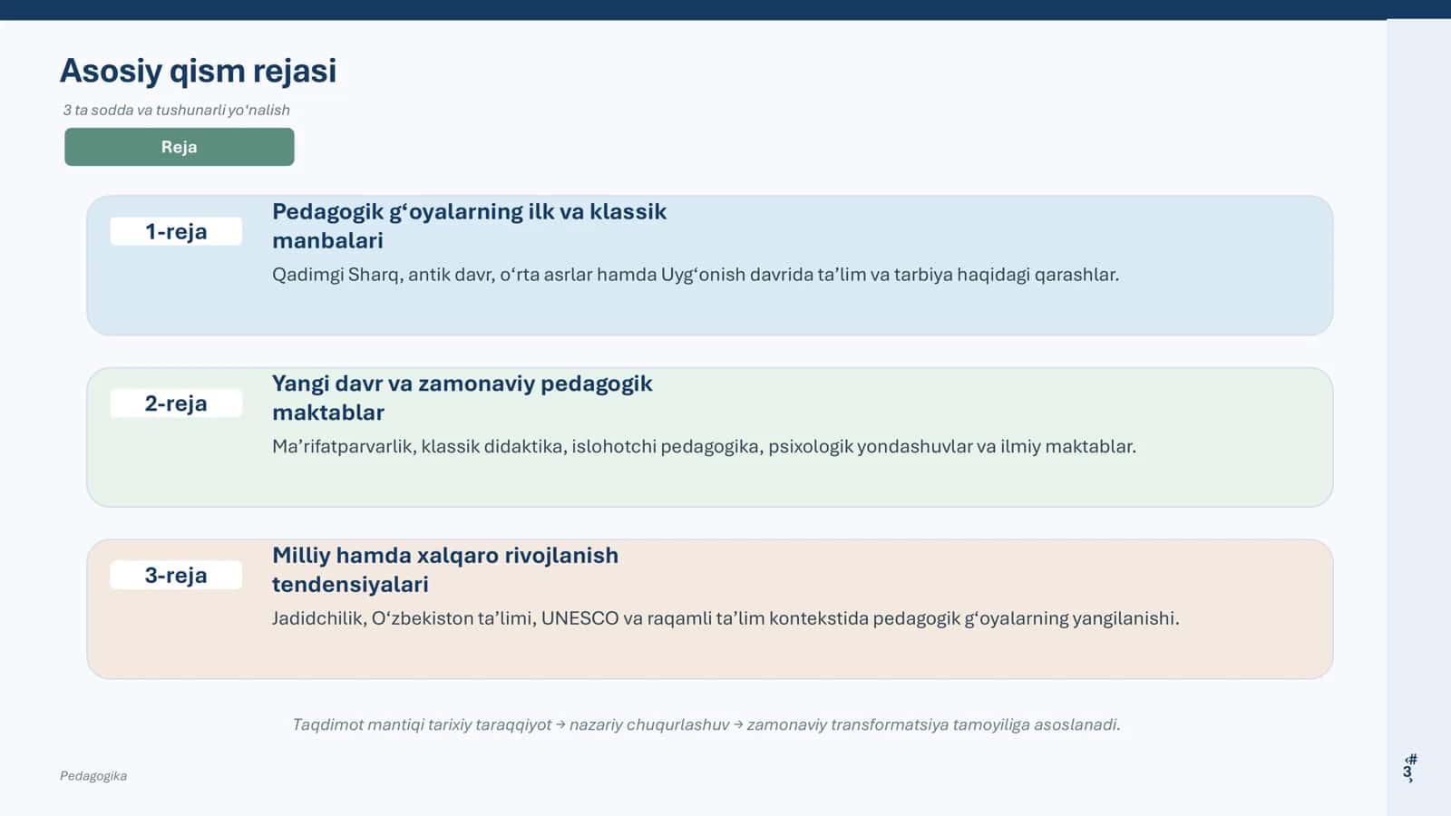 PEDAGOGIK G‘OYALARNING RIVOJLANISH BOSQICHLARI 3