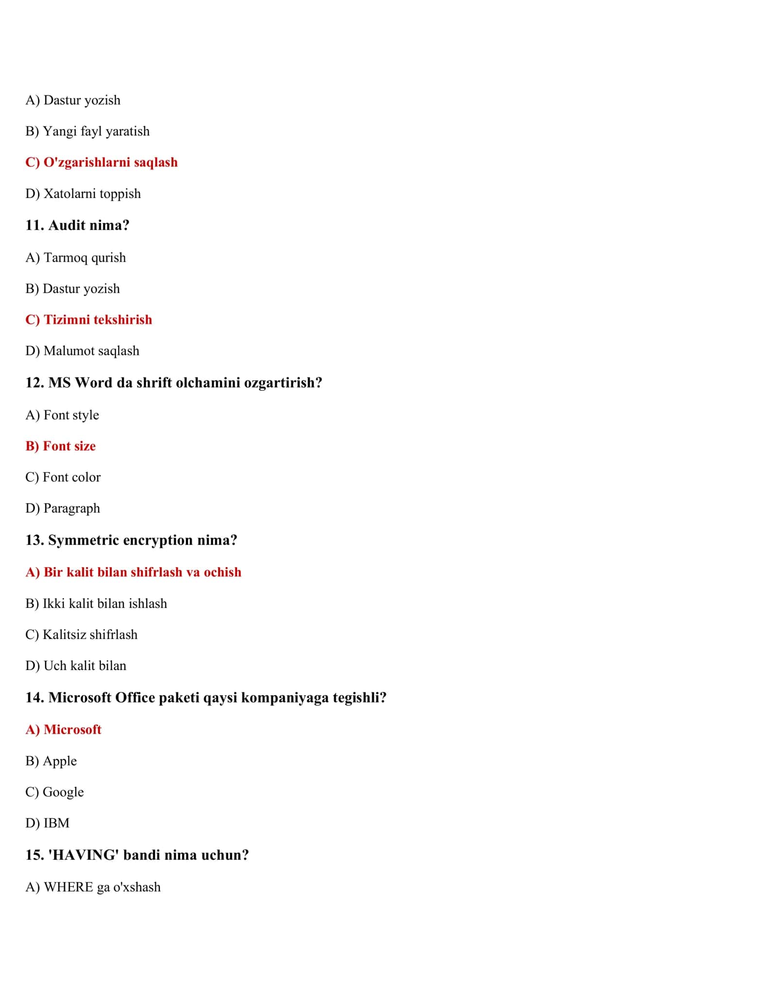 INFORMATIKA FANIDAN TESTLAR (500 ta) 3