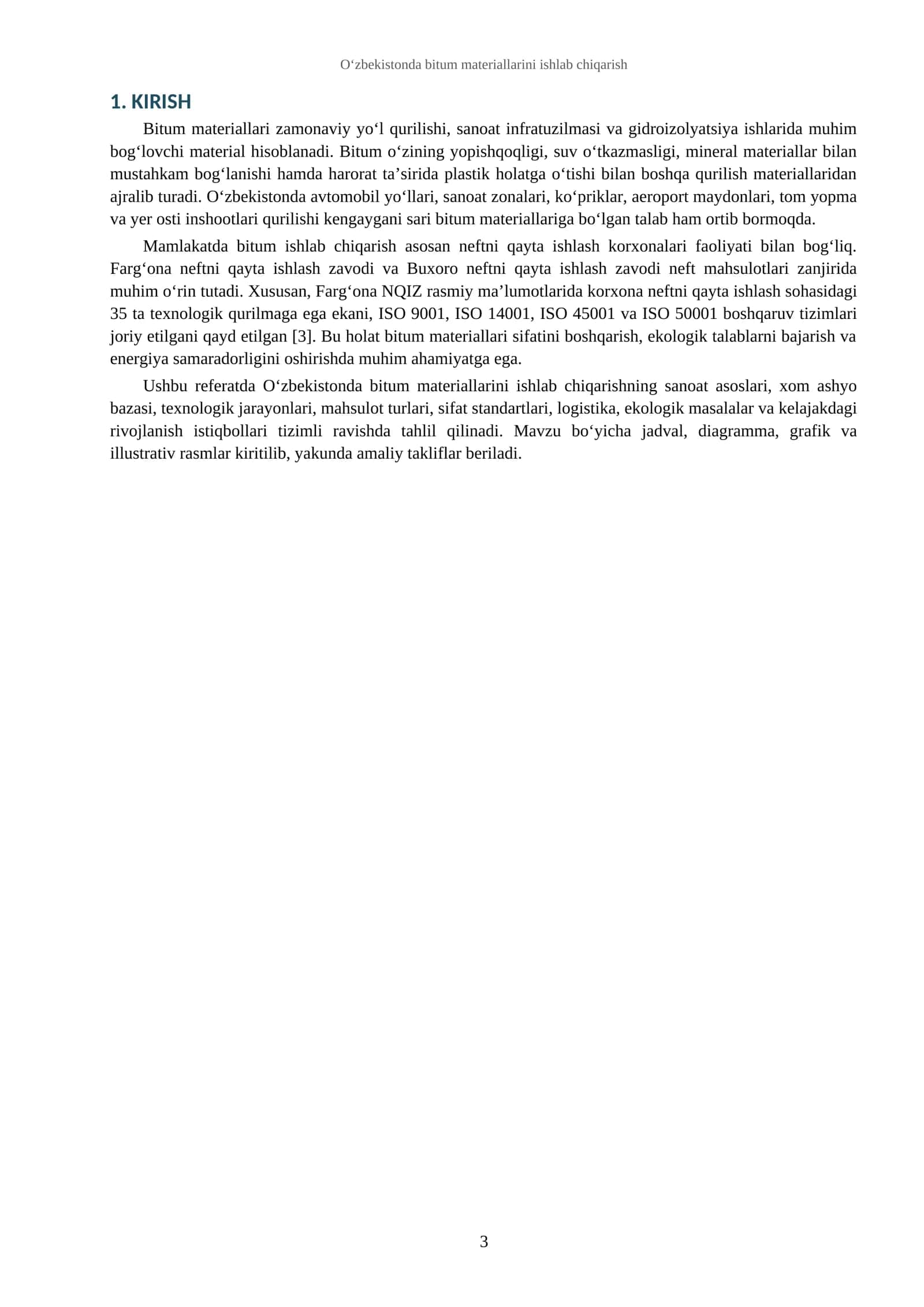 O‘ZBEKISTONDA BITUM MATERIALLARINI ISHLAB CHIQARISH 3