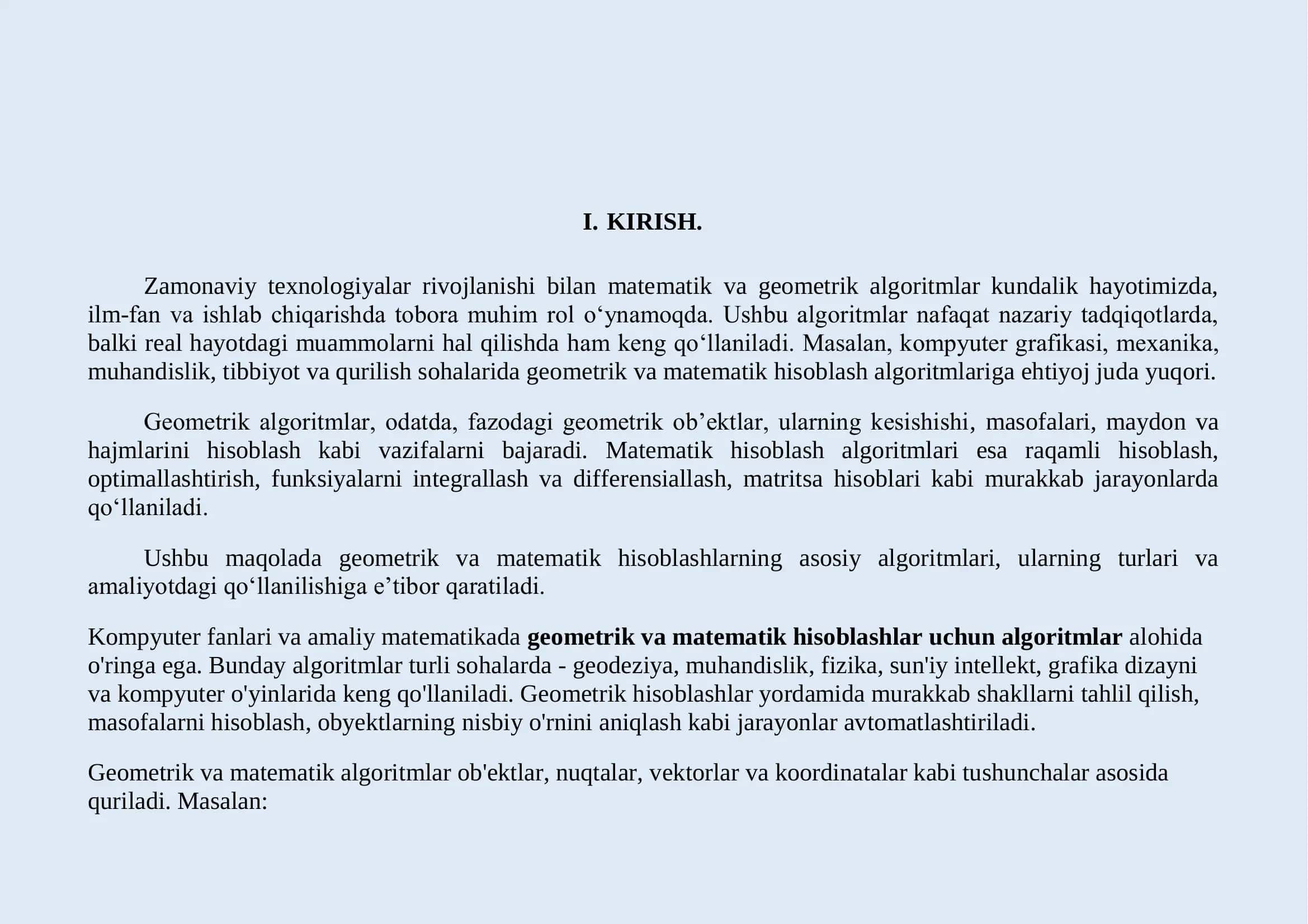 Hisoblash geometriyasining asosiy tushuncha 3