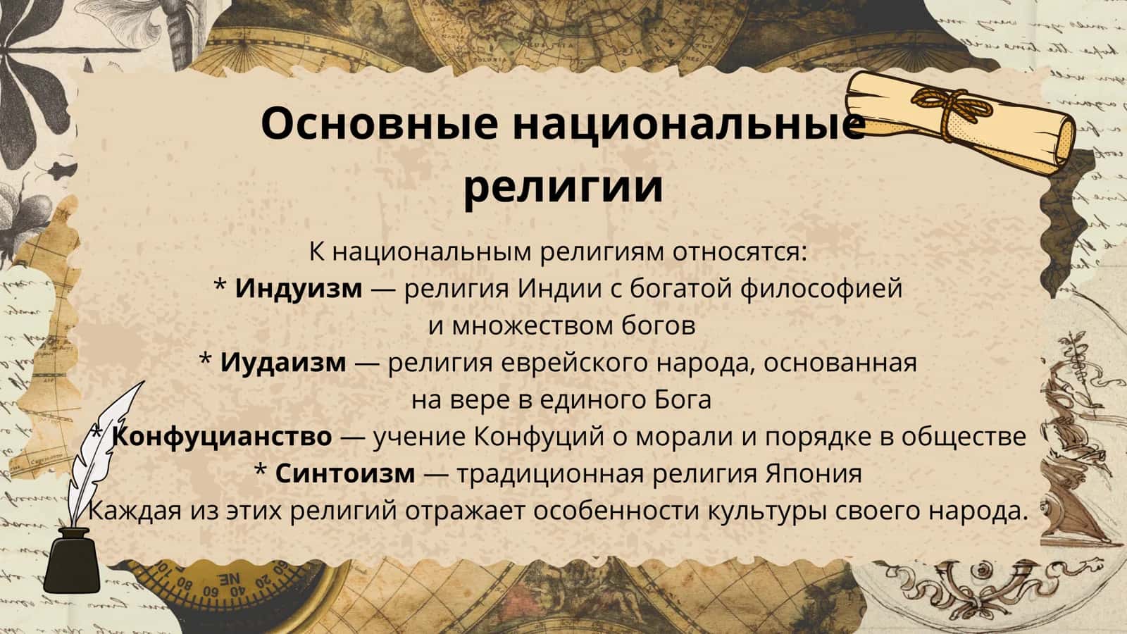 Национальные религии синтоизм как религия Японии Индуизм, синтоизм, иудаизм, конфуцианство 3