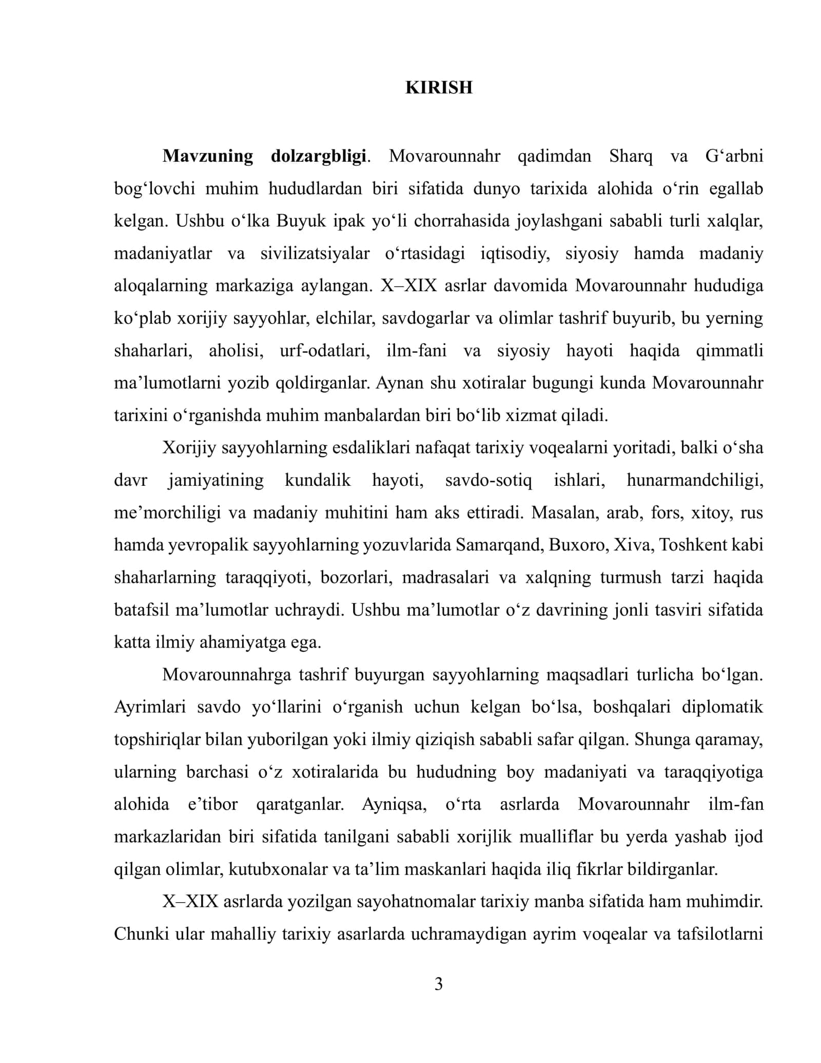 Xorijiy sayyohlar xotiralarida Movarounnahr X-XIX asr 3