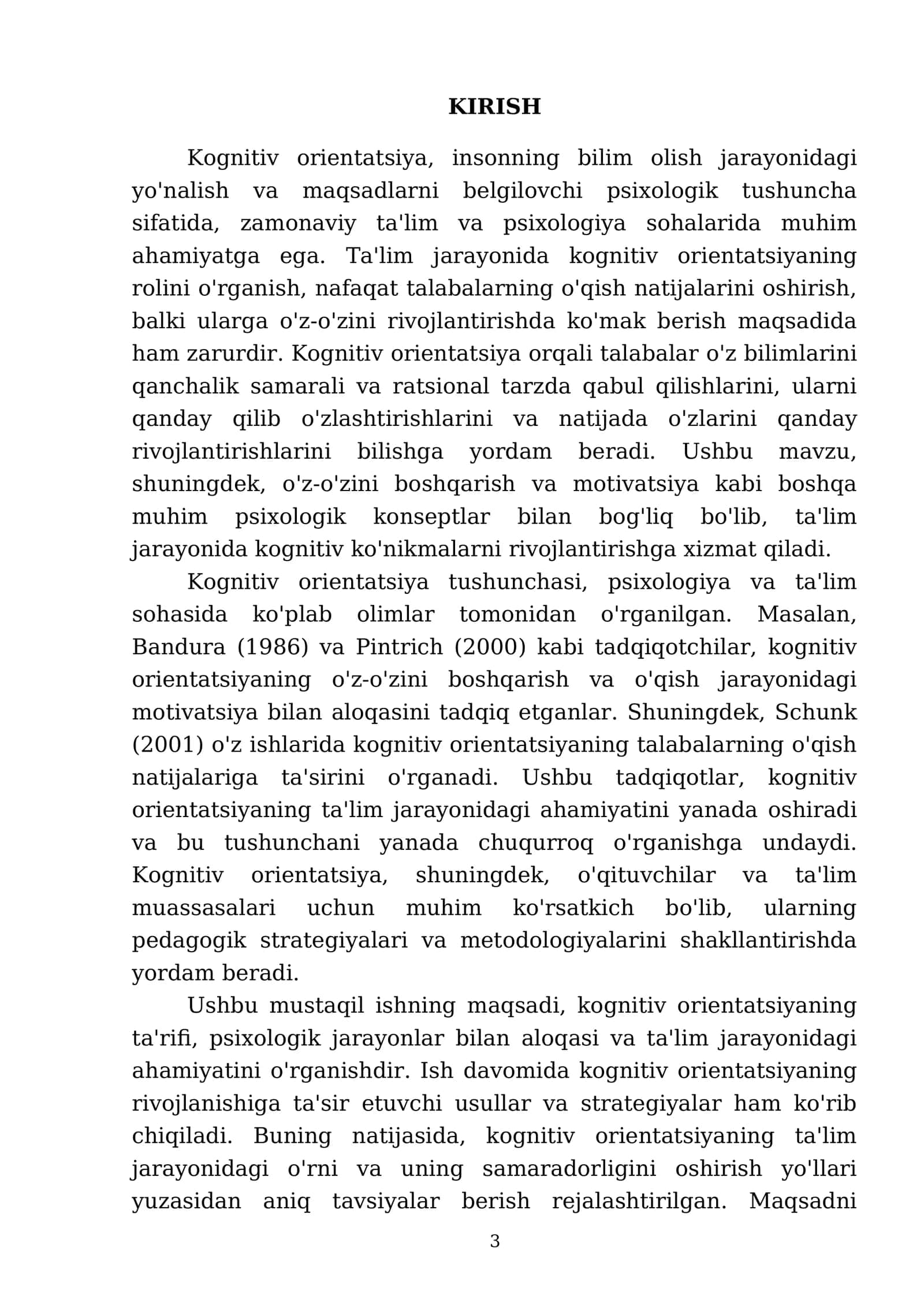 Mustaqil ishi Mavzu: Kognitiv orientatsiya 3