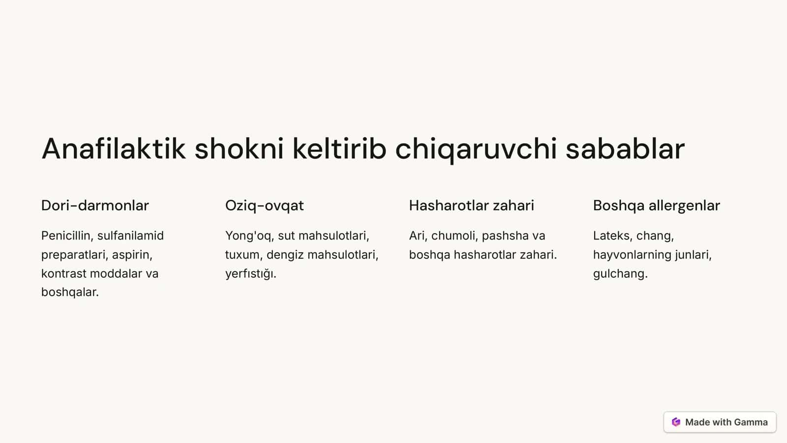 Anafilaktik shok: klinikasi va birinchi yordam 3