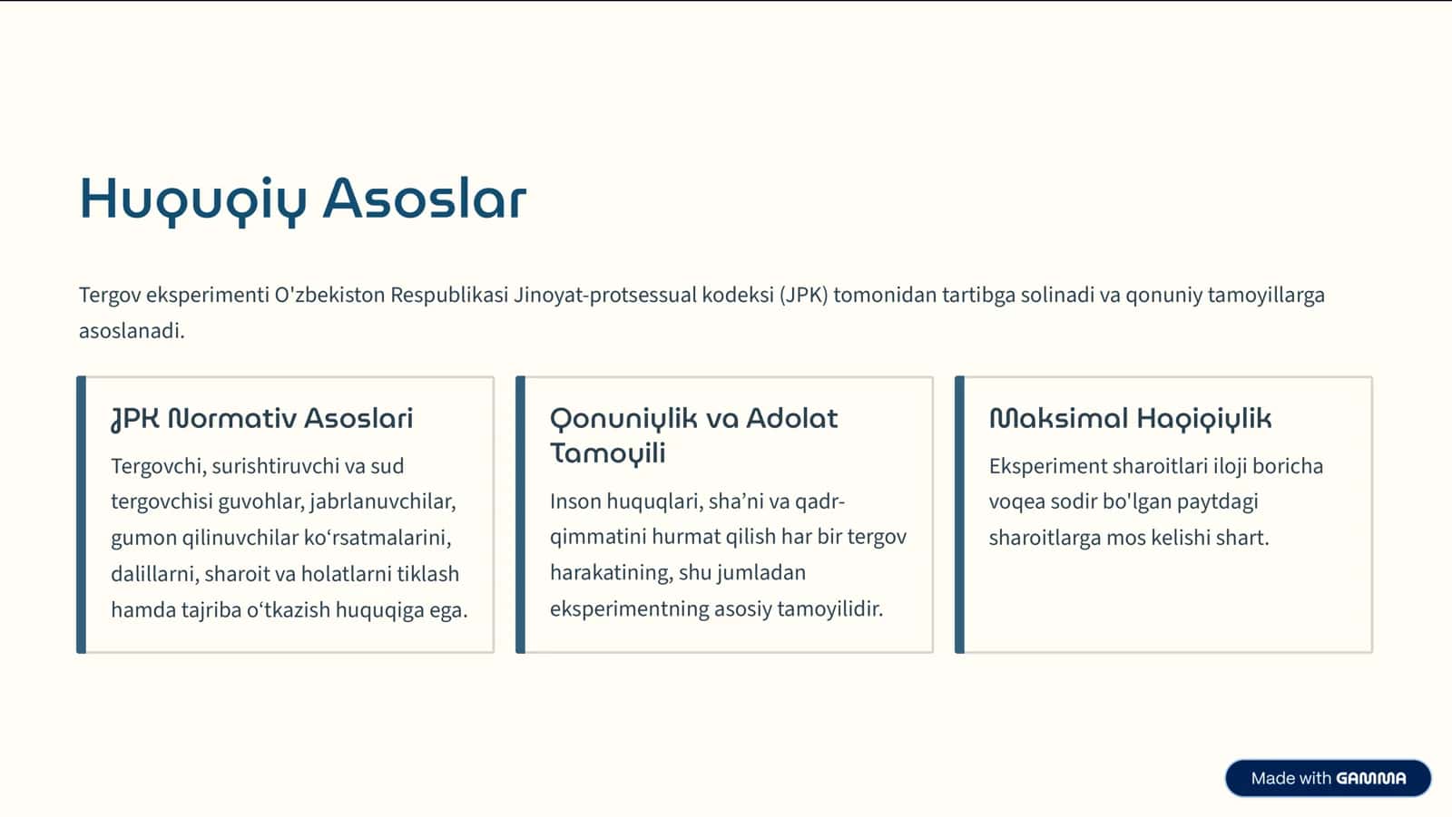 Tergov Eksperimentlari: Huquqiy Asoslar va Taktikalar 3