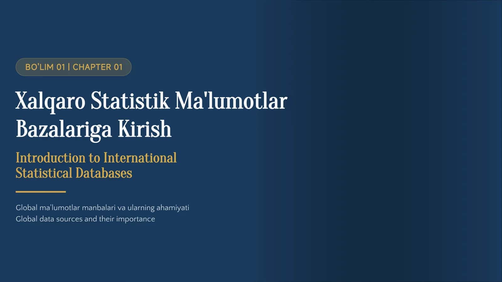 STATISTIKA ASOSLARI | FUNDAMENTALS OF STATISTICS 3