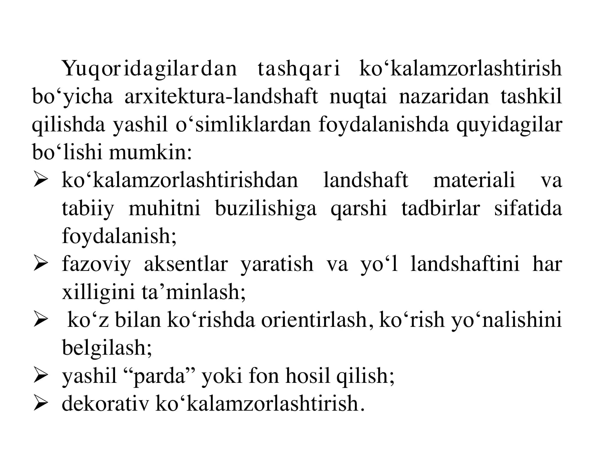 Avtomobil yo‘llarini ko‘kalamzorlashtirish 3