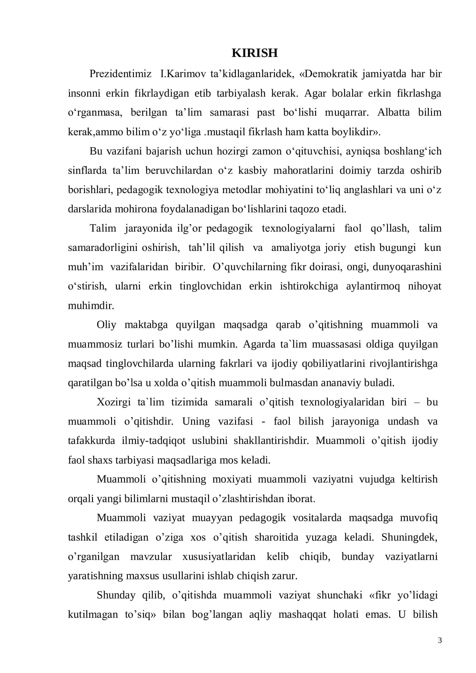 Muammoli darslar tashkil etish 3