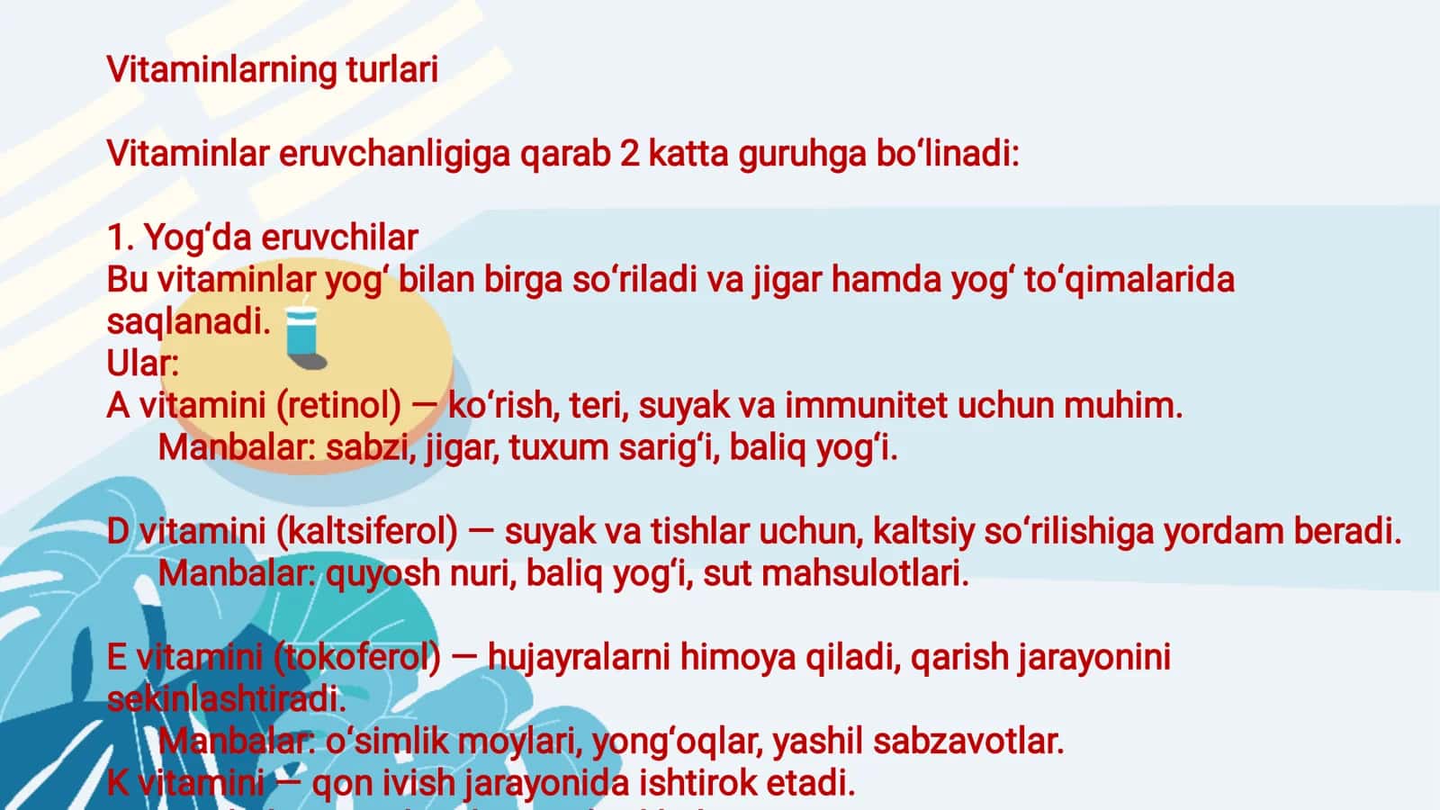 Avitaminoz va Gipovitaminoz! 3