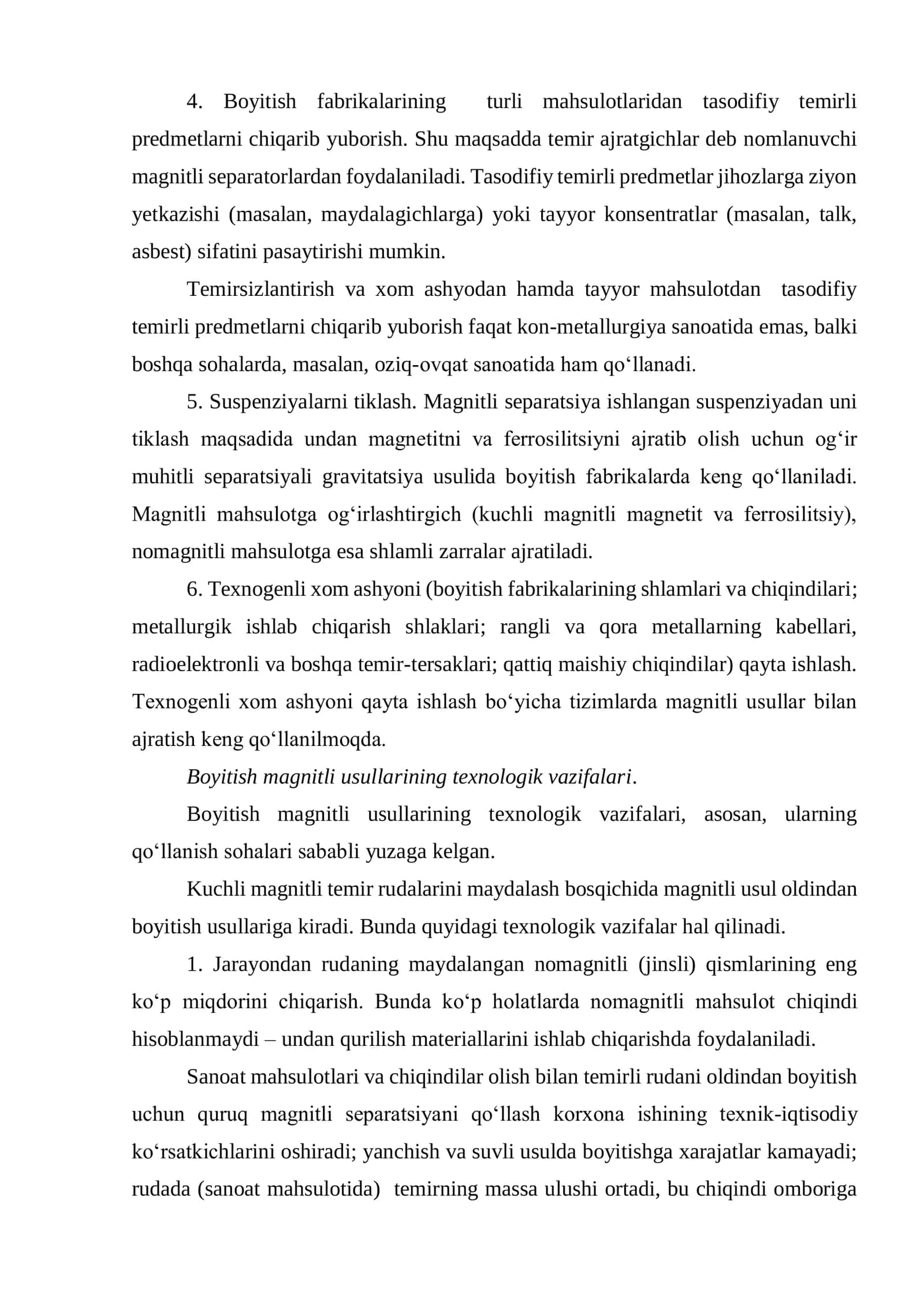 Magnit usulida boyitishning ahamiyati 3
