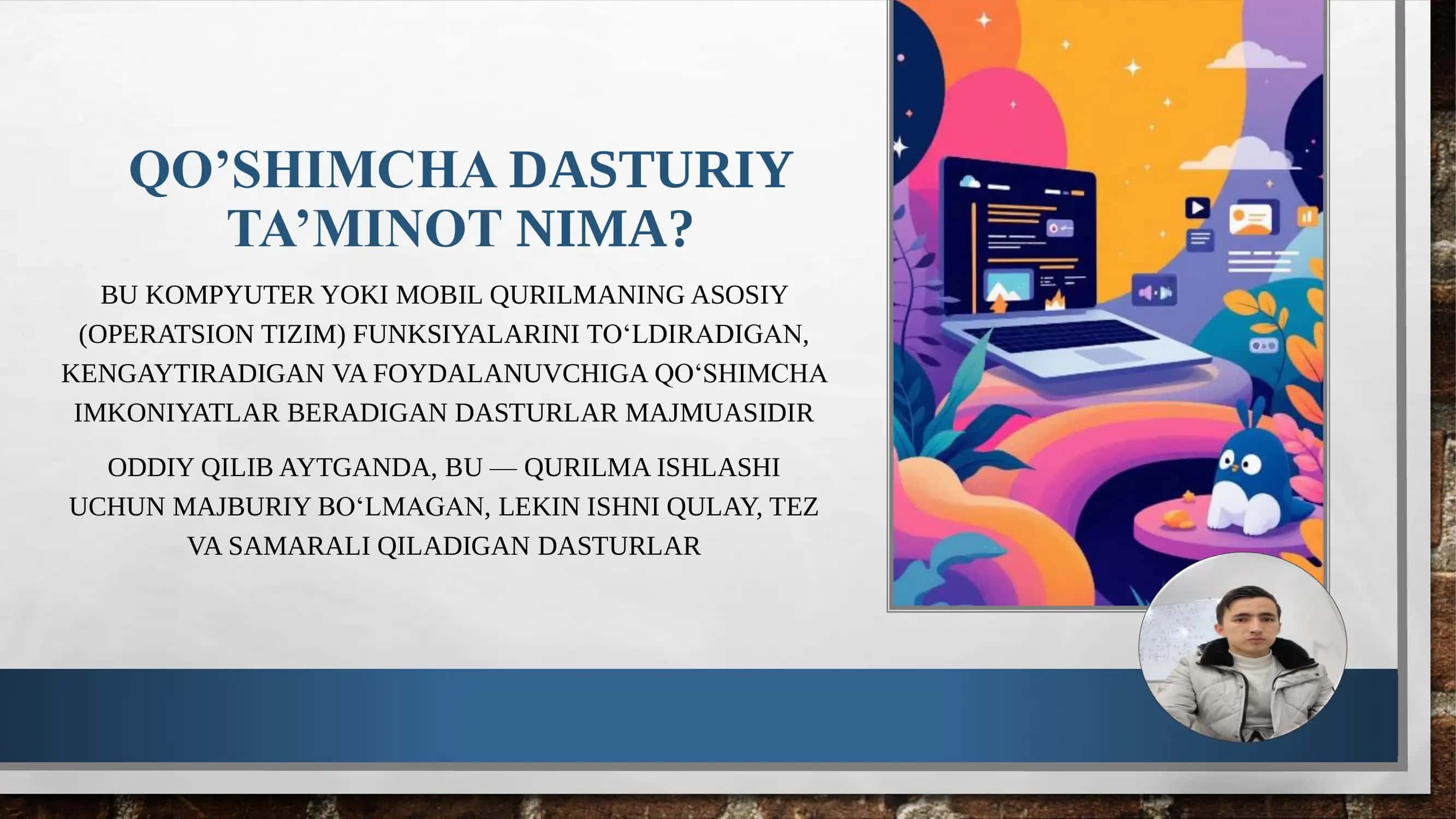 QO‘SHIMCHA DASTURIY TA’MINOT 3