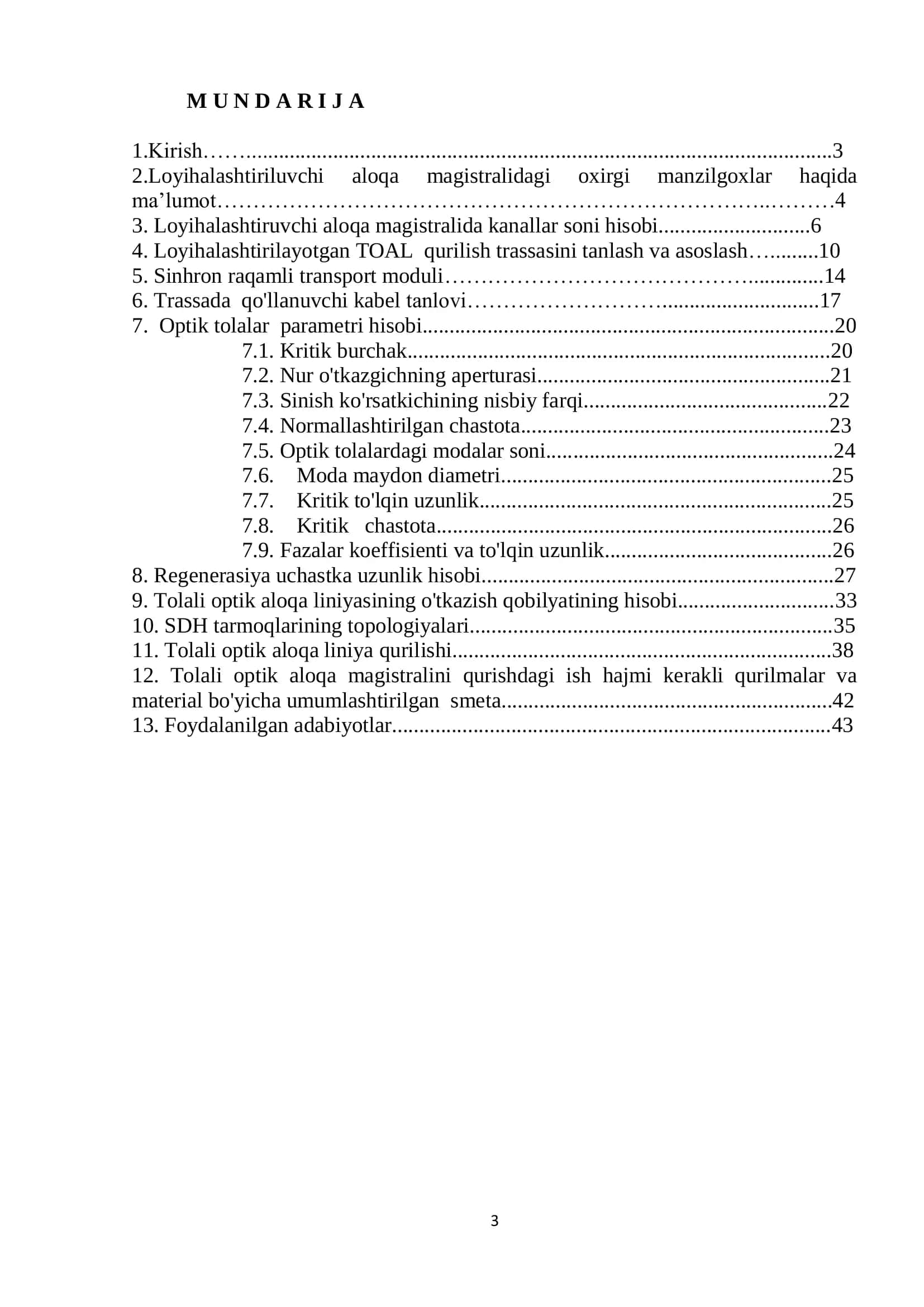 OPTIK ALOQA LINIYALARINI LOYIHALASHTIRISH KURSI 3