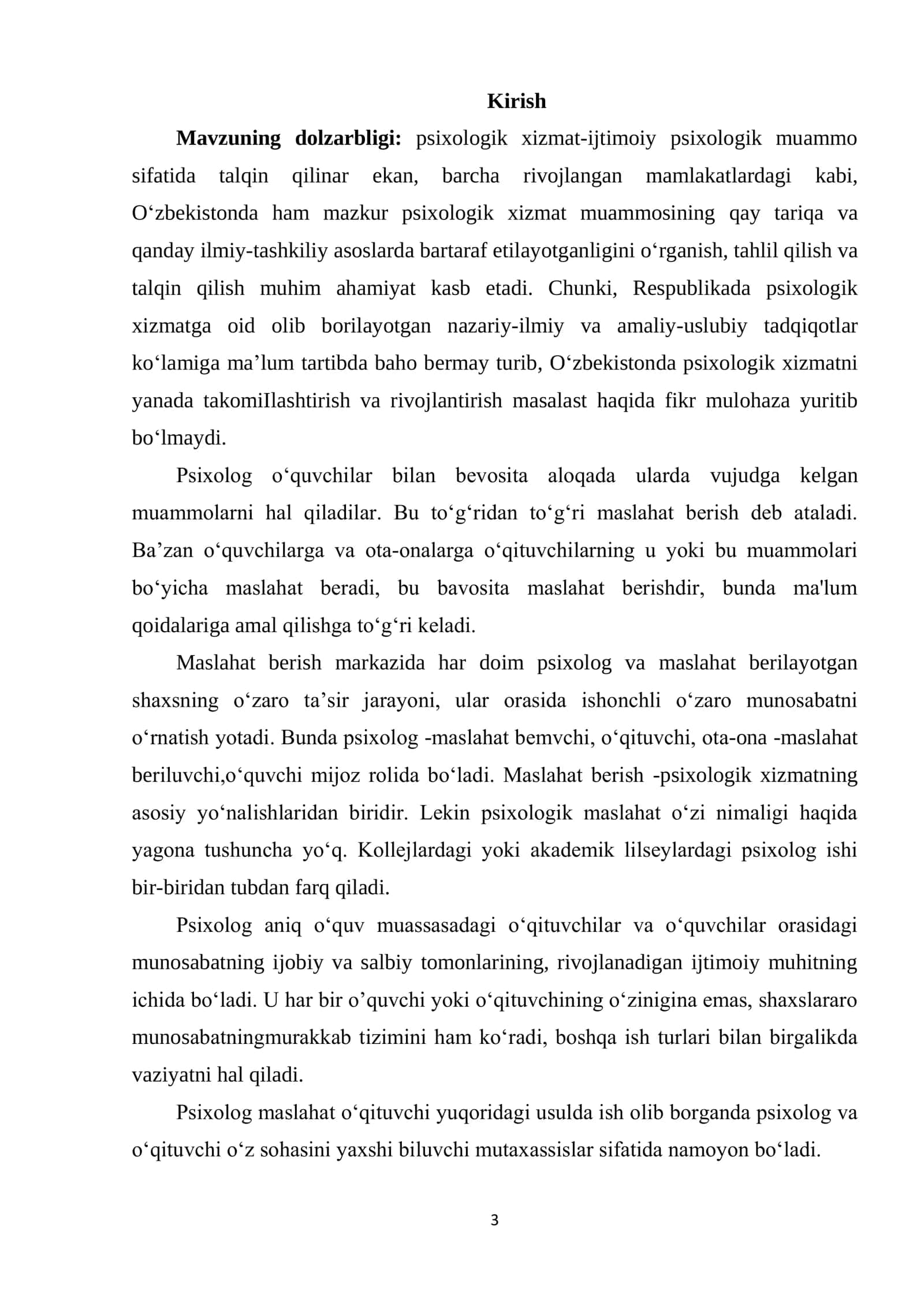 Psixologik xizmat tuzilishi va unu boshqarish 3