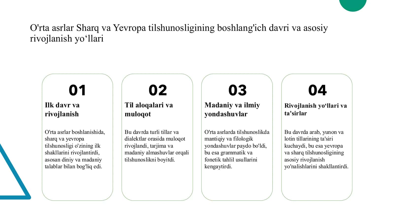 O'rta asrlar Sharq va Yevropa tilshunosligi 3