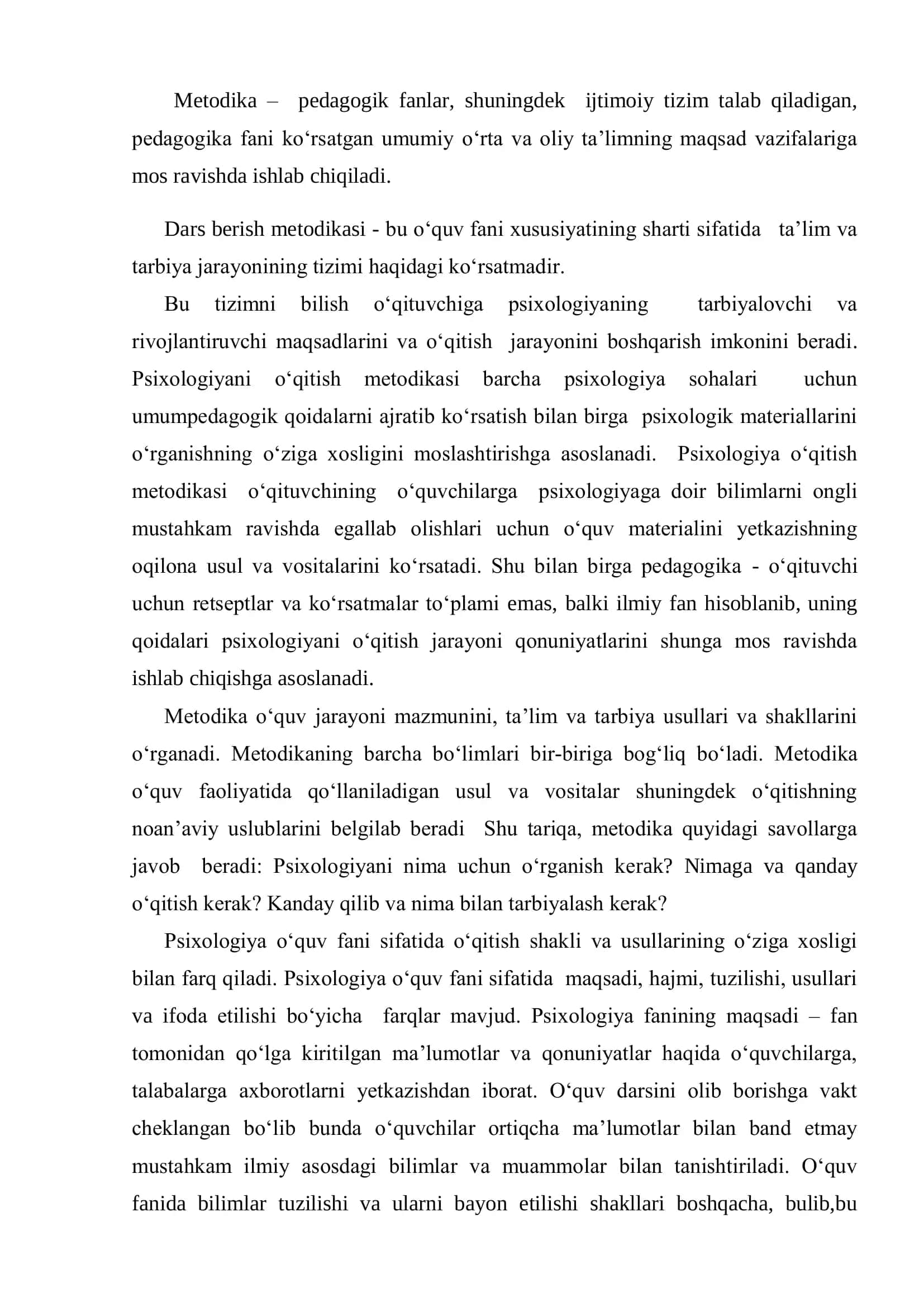 Psixologiya fanlarini о‘qitish metodikasi 3