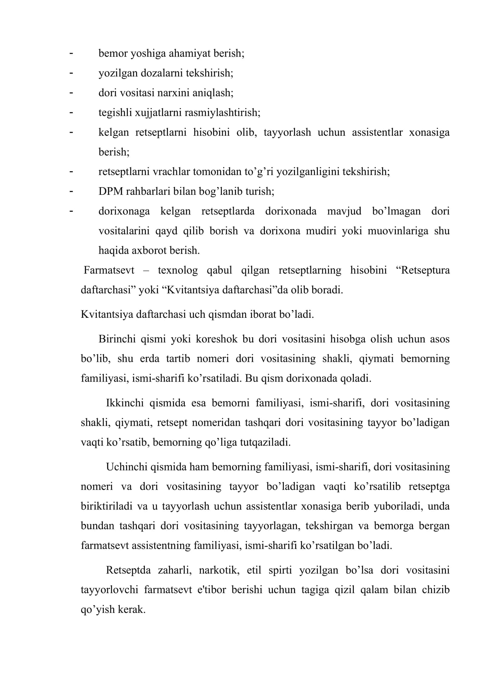 Dorixonalarda rеtsеptlarni qabul qilish va ular asosida dori vositalarini bеrish 3