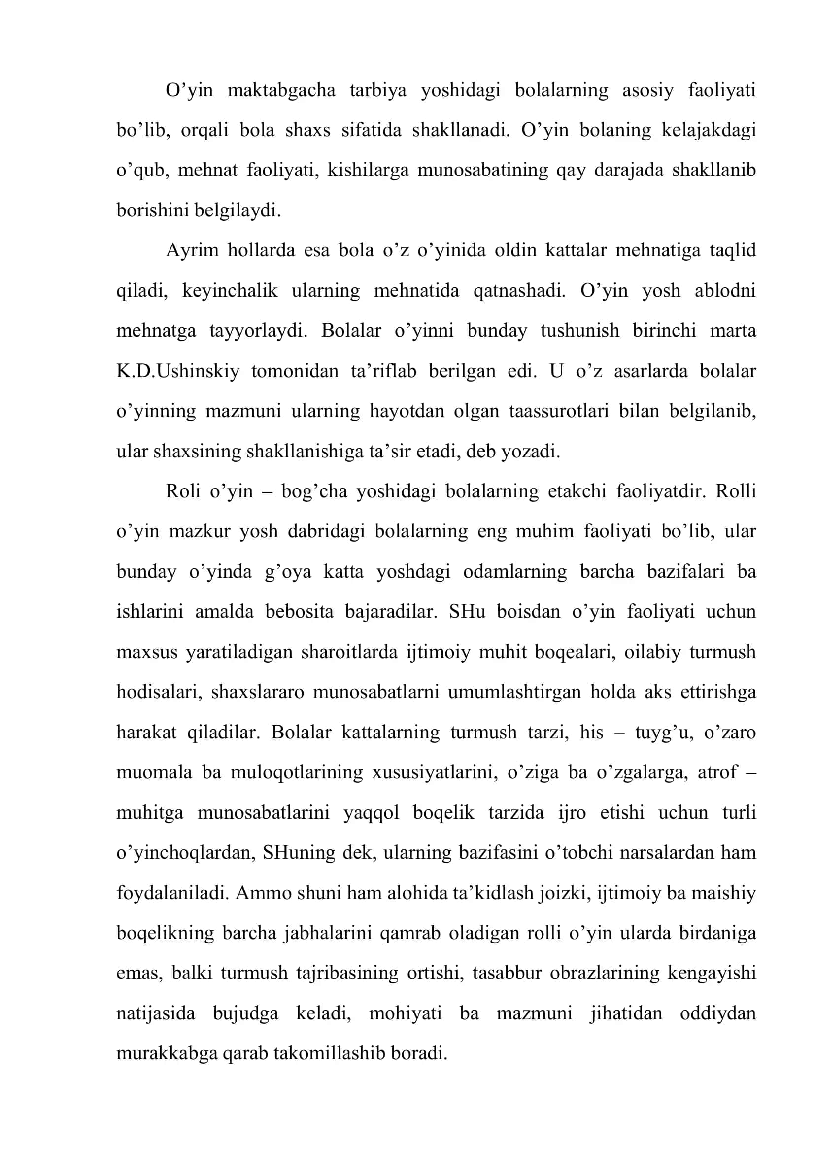 O’yin Bоg’chа Yoshidagi Bolalarda Etakchi Faoliyat 3