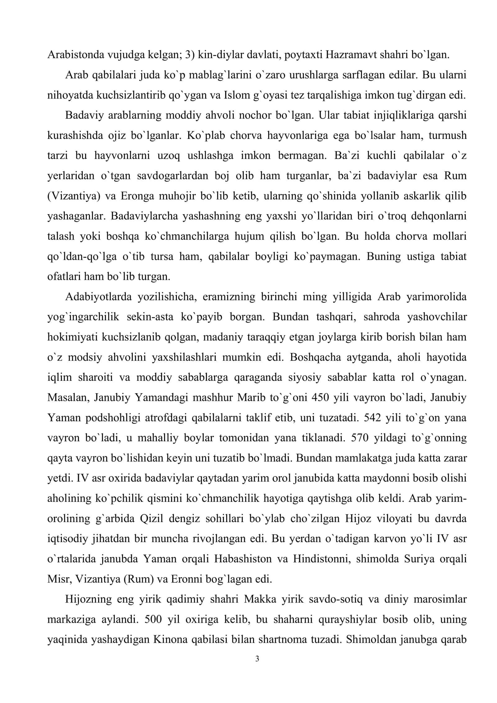 Muhammad payg`ambar (s.a.v.) va Islomning paydo bo`lishi 3