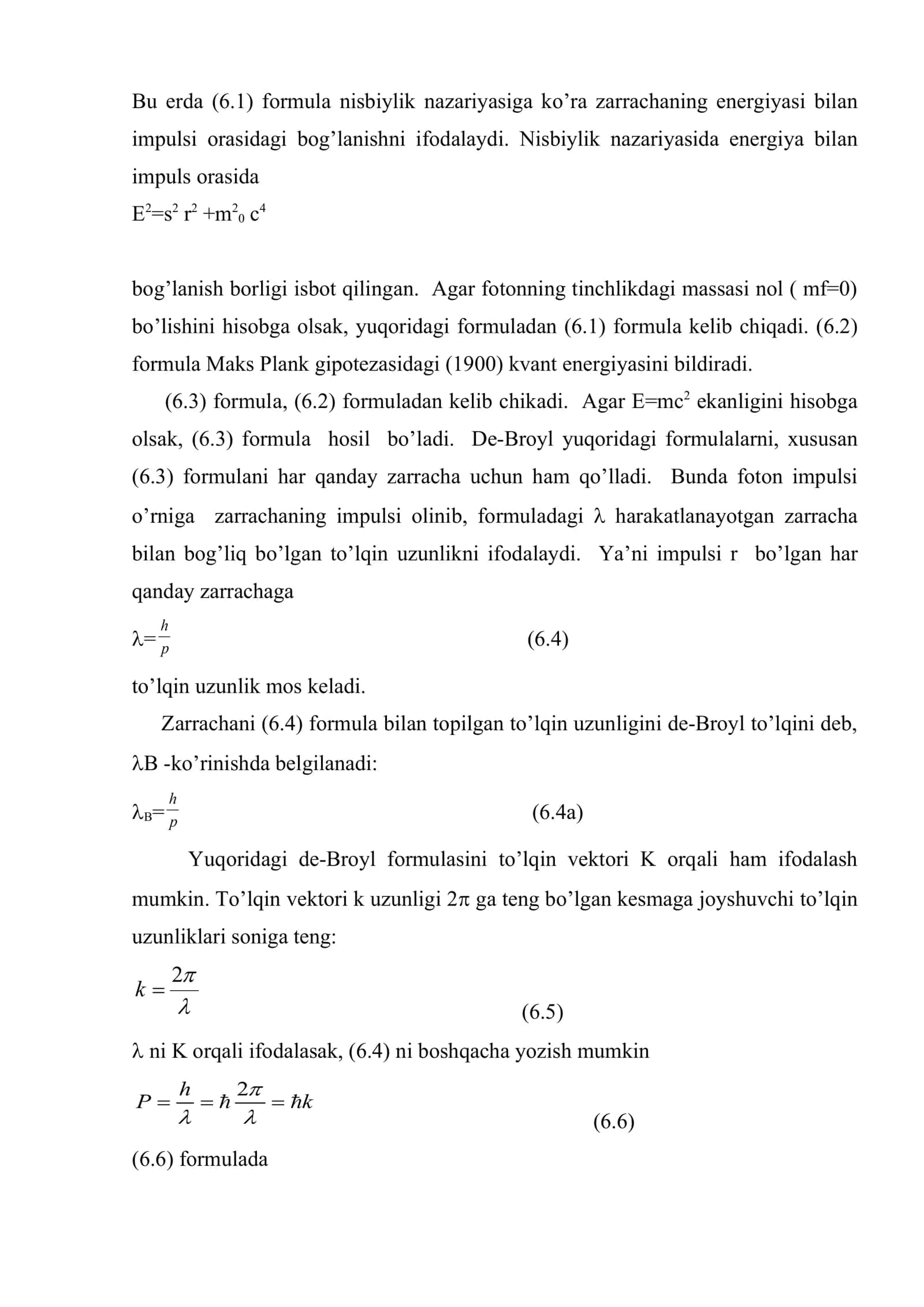 Mikrozarrachаlаrning to’lqin xossаlаri. Kvаnt mexаnikаsi elementlаri 3