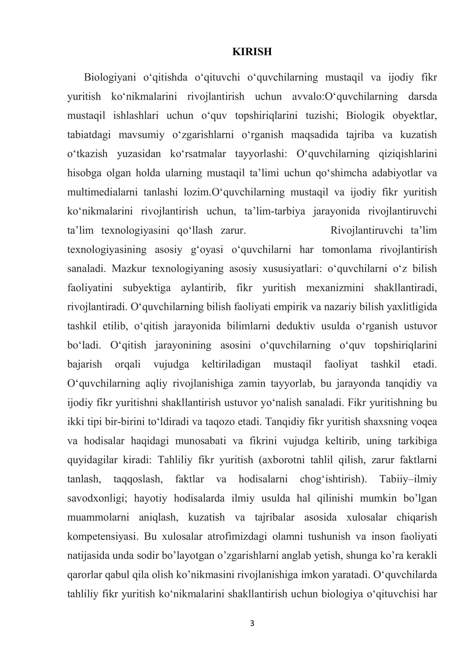 BIOLOGIYA O’QITISH METODIKASI 3