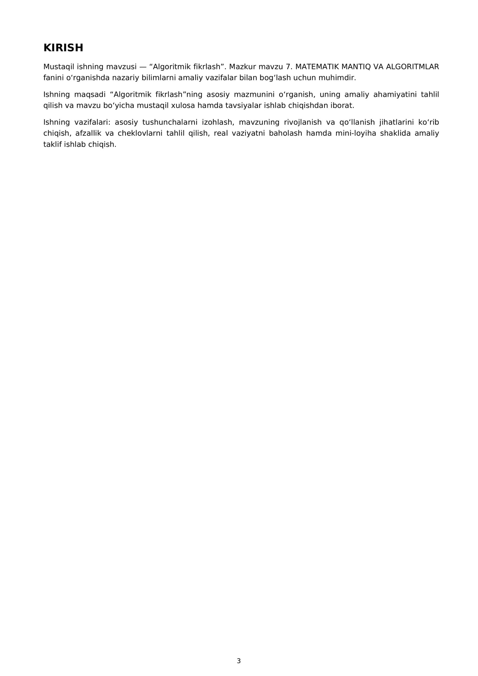 Algoritmik Fikrlash 3