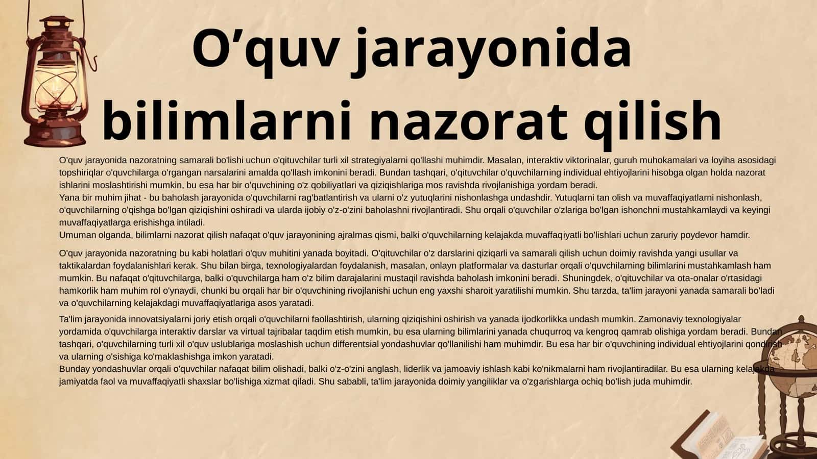 O'quv jarayonini nazorat qilish 3