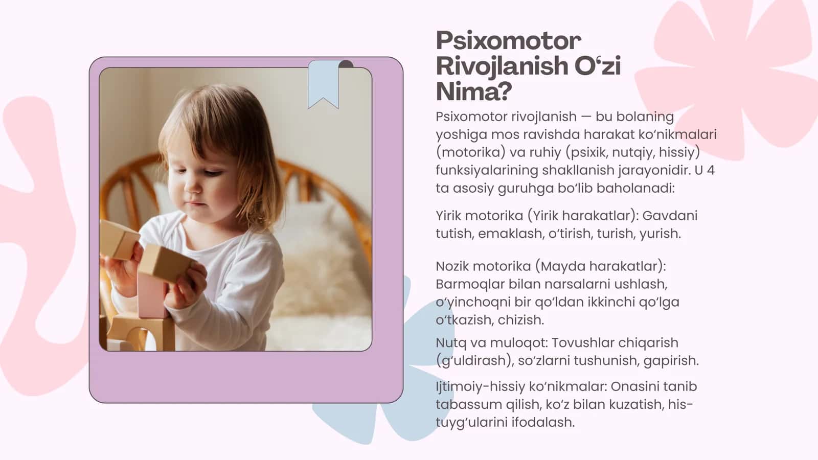 Psixomotor rivojlanishni baholash 3
