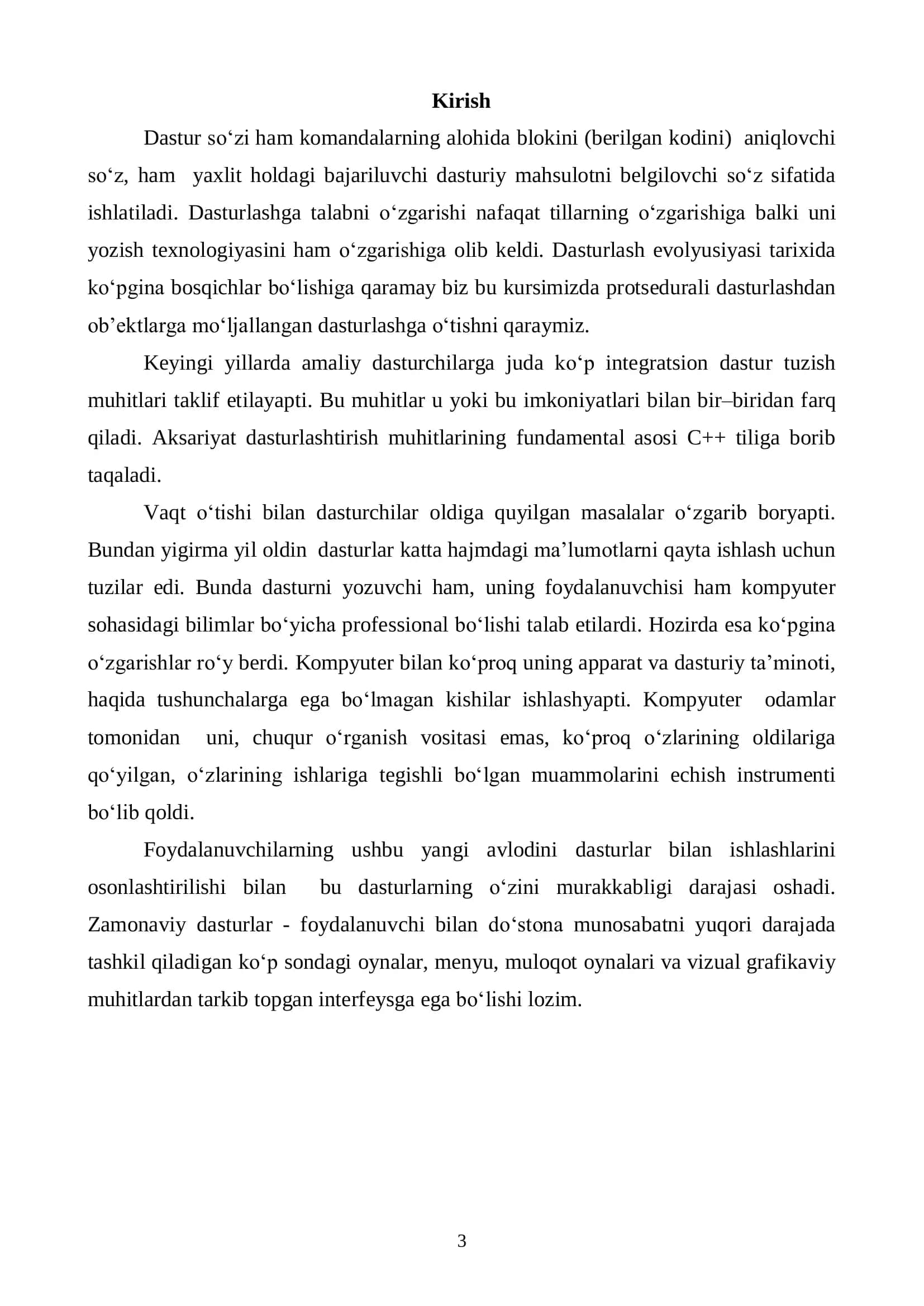 INFORMATIKA O’QITISH METODIKASI YO’NALISHI 3
