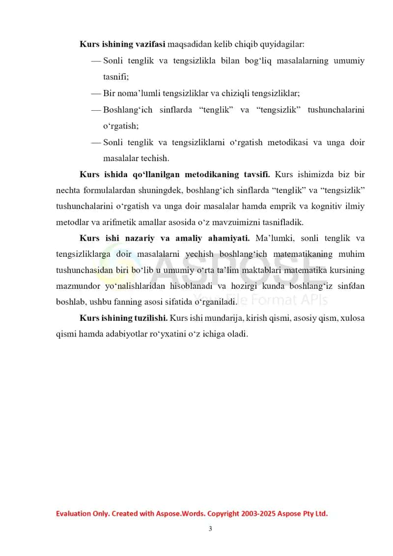 Sonli tenglik va tengsizliklarga doir masalalar yechish 3