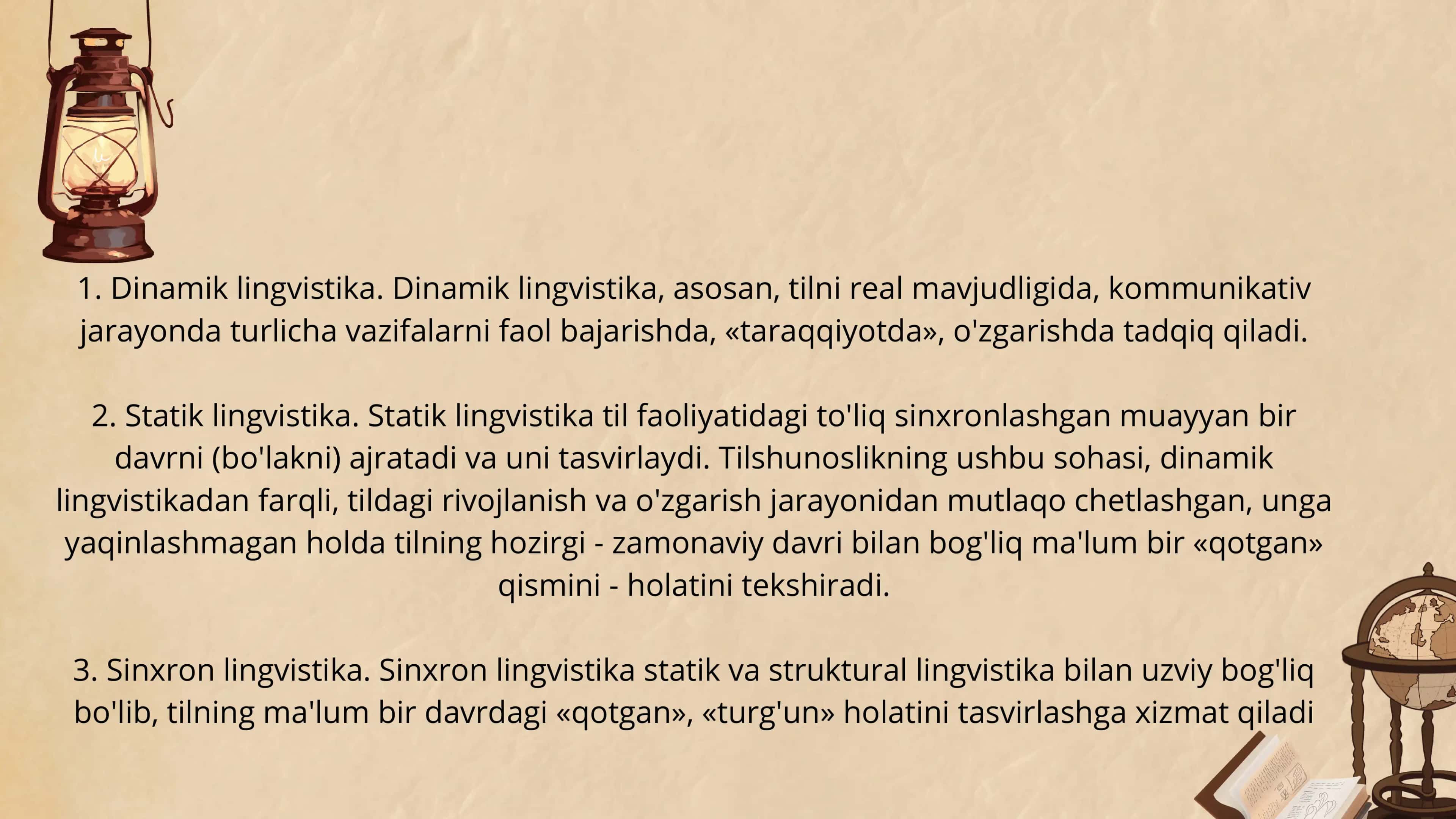 Tilshunoslikda zamonaviy yoʻnalishlarning tadbiq etilish masalalari 3